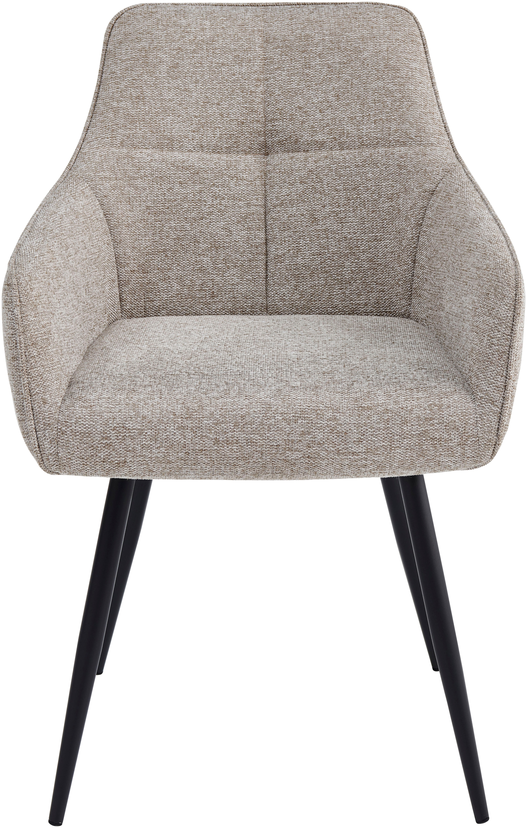 HELA Chaise avec accoudoirs »VERONA« (Ensemble) 2 cuisfauteuil, panier à ressorts, structure tube rond, 4 pieds, rembourré, accoudoirs