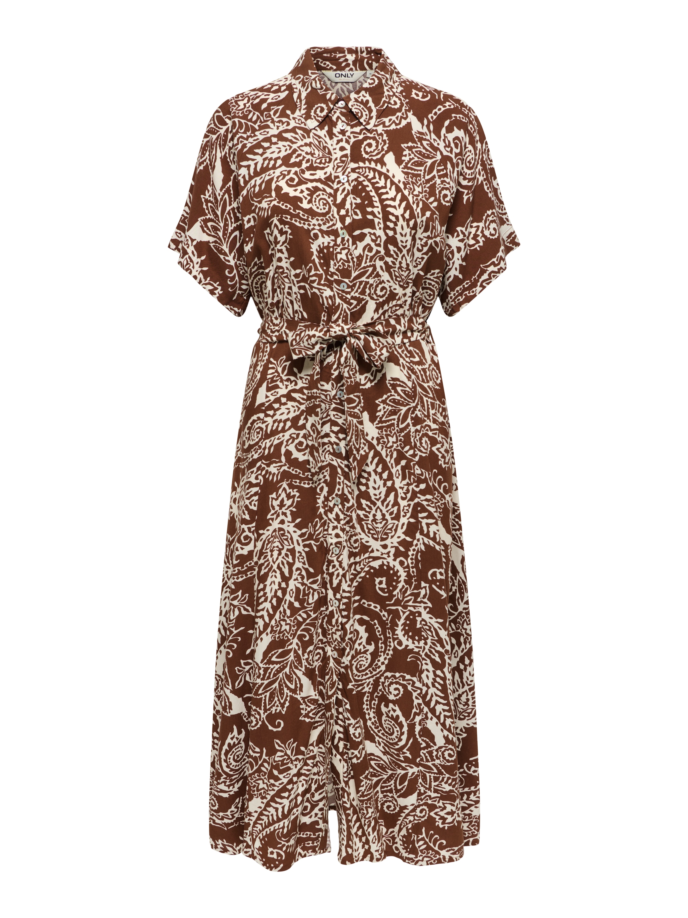 ONLY Robe imprimée »ONLSAFA S/S LONG BELT DRESS WVN EX« viscose, coupe regular