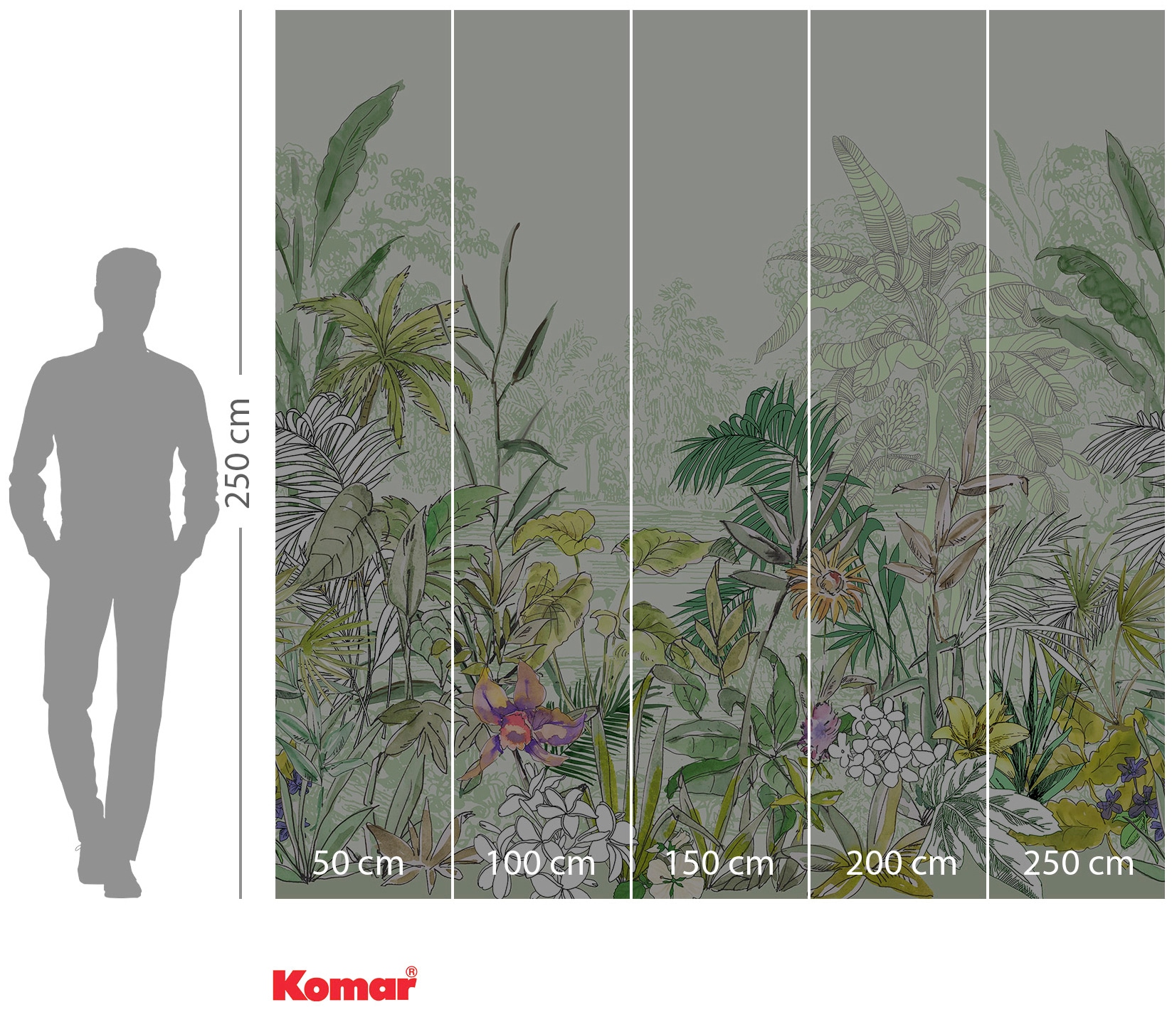 Komar Papier peint intissé »Digitaldruck Vlies -  Hortus - Grösse 250 x 250 cm« imprimé Wohnzimmer, Schlafzimmer