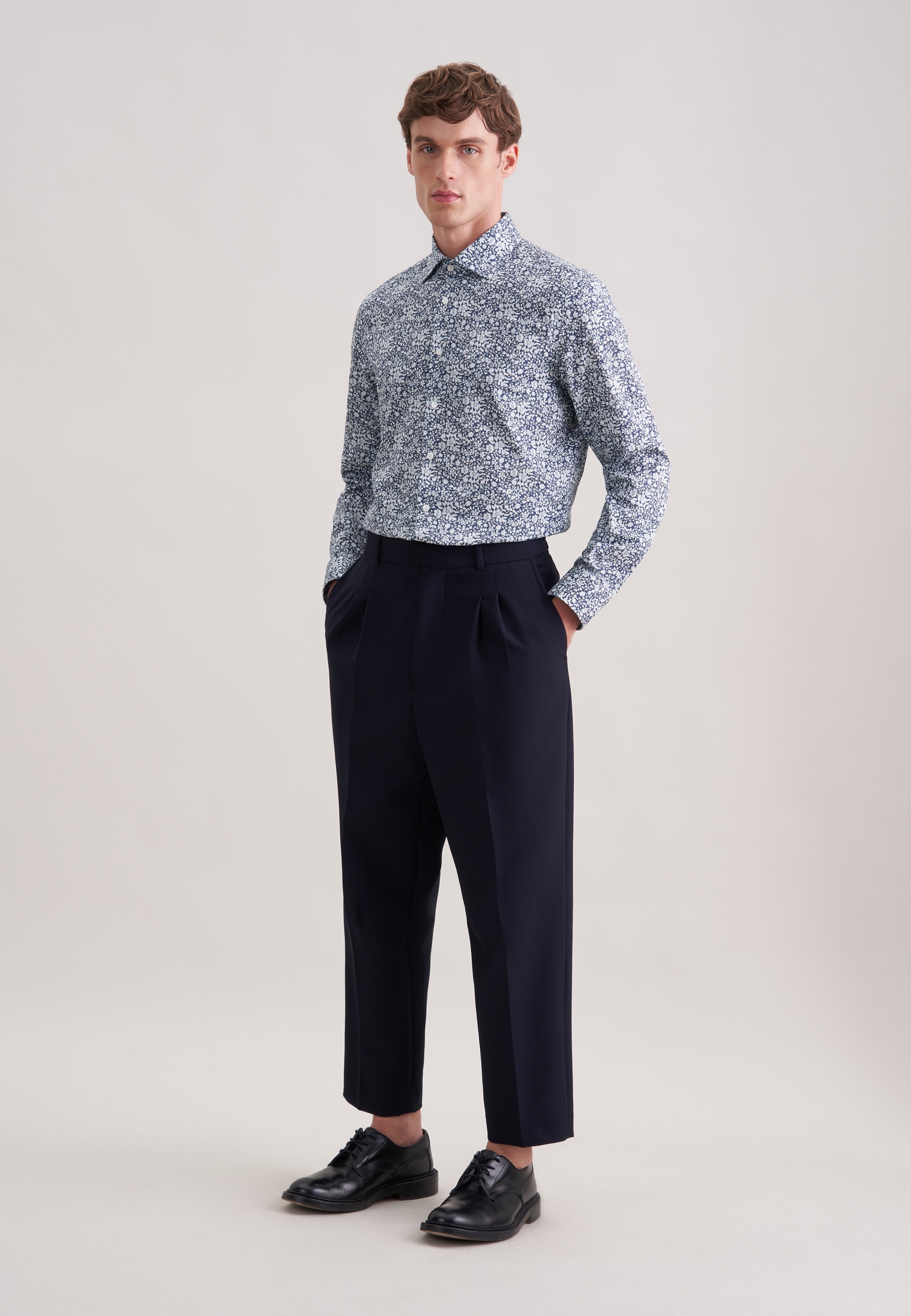 seidensticker Chemise d'affaires »Schwarze Rose« Slim 1/1 Kentkragen Druck