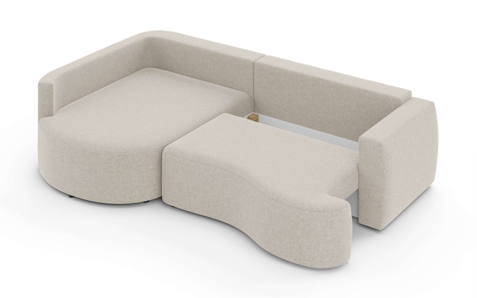 Home affaire Ecksofa »Kahekili, Schlafsofa mit Bettkasten, Masse B/T/H: 255/181/90/ cm« L-Form mit Wellenunterfederung, 7 Rückenkissen und 2 Zierkissen