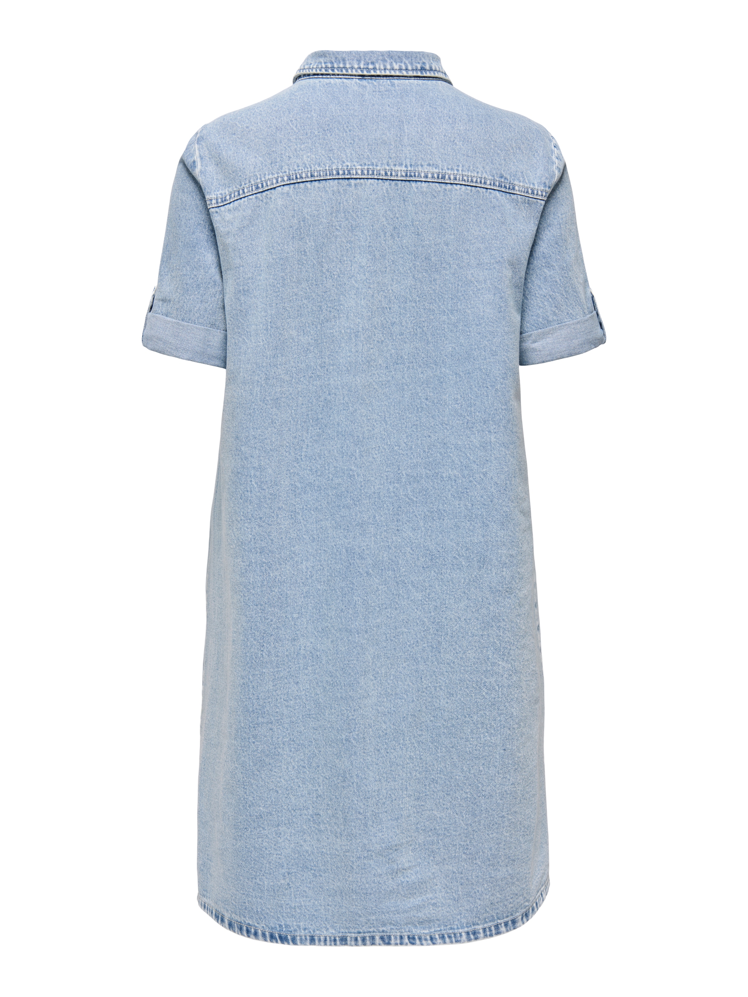 ONLY Robe en jean »ONLLISA – Denimkleid mit Knopfleiste und Brusttaschen« Poches poitrine mélange de coton