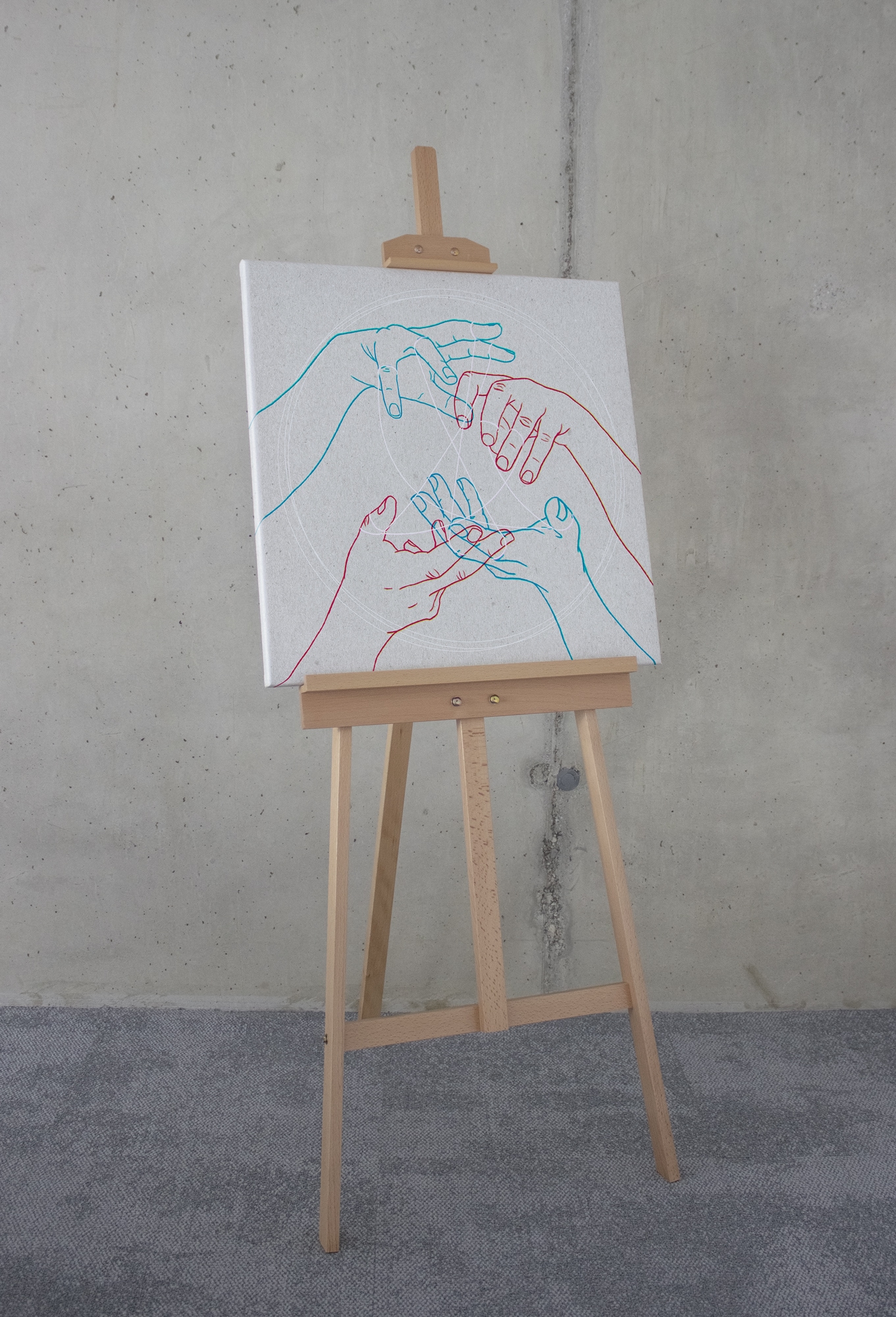 Komar Tableau sur toile »Glory Hands - Grösse 60 x 60 cm« Nature 1 cuis tlg. tableau sur châssis à clés avec cadre en bois massif