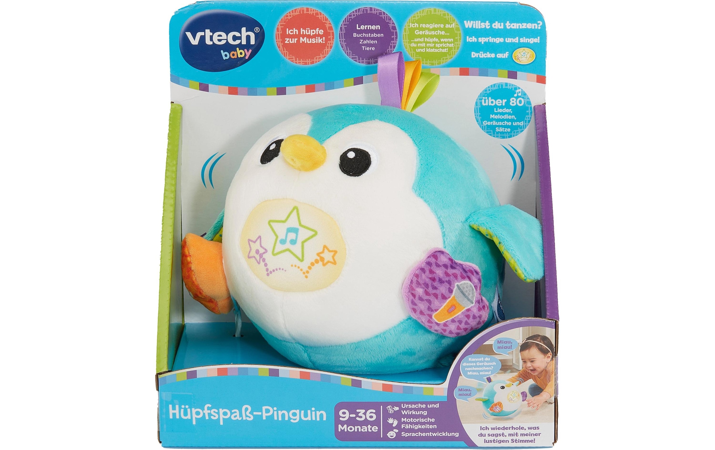 Vtech® Animal gonflable »Vtech Baby, Hüpfspass-Pinguin« Avec fonction enregistrement
