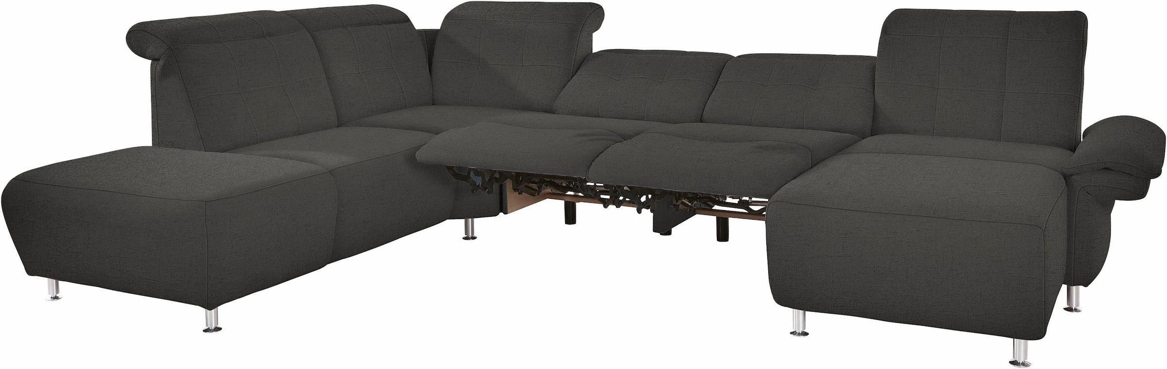 PLACES OF STYLE Wohnlandschaft »Manhattan U-Form« 2 Sitze mit elektrischer Relaxfunktion, verstellbare Armlehnen