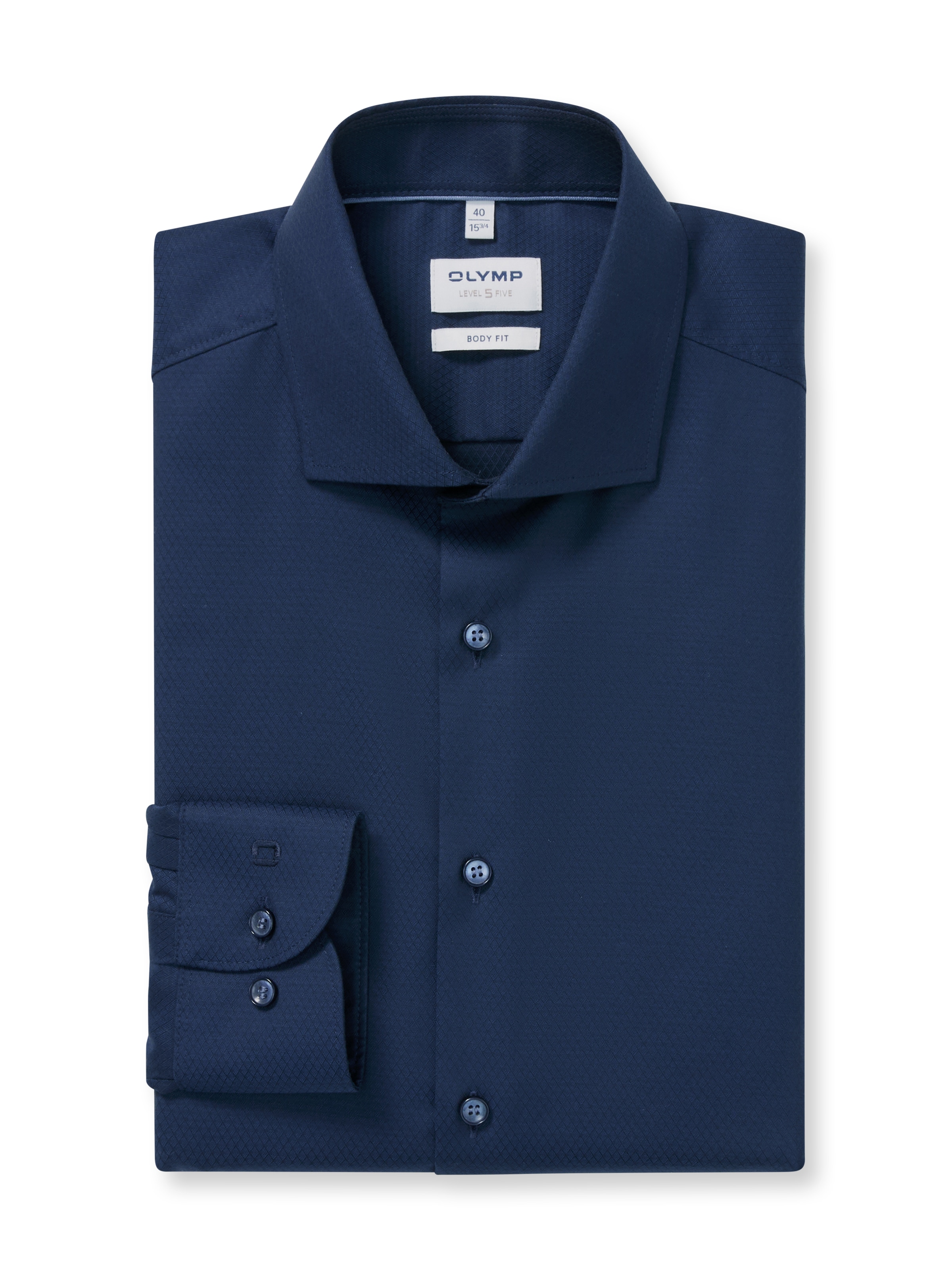 OLYMP Chemise à manches longues »Level 5« Businesshemd, body fit, Royal-Kentkragen, unifarben