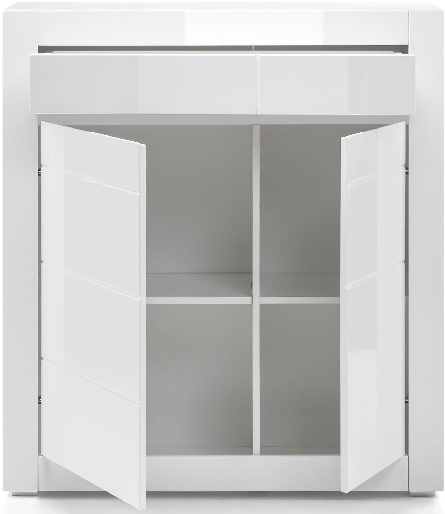 Home affaire Commode »Carat« Breite 100 cm, wird mit 2 Leisten geliefert (weiss und grau)