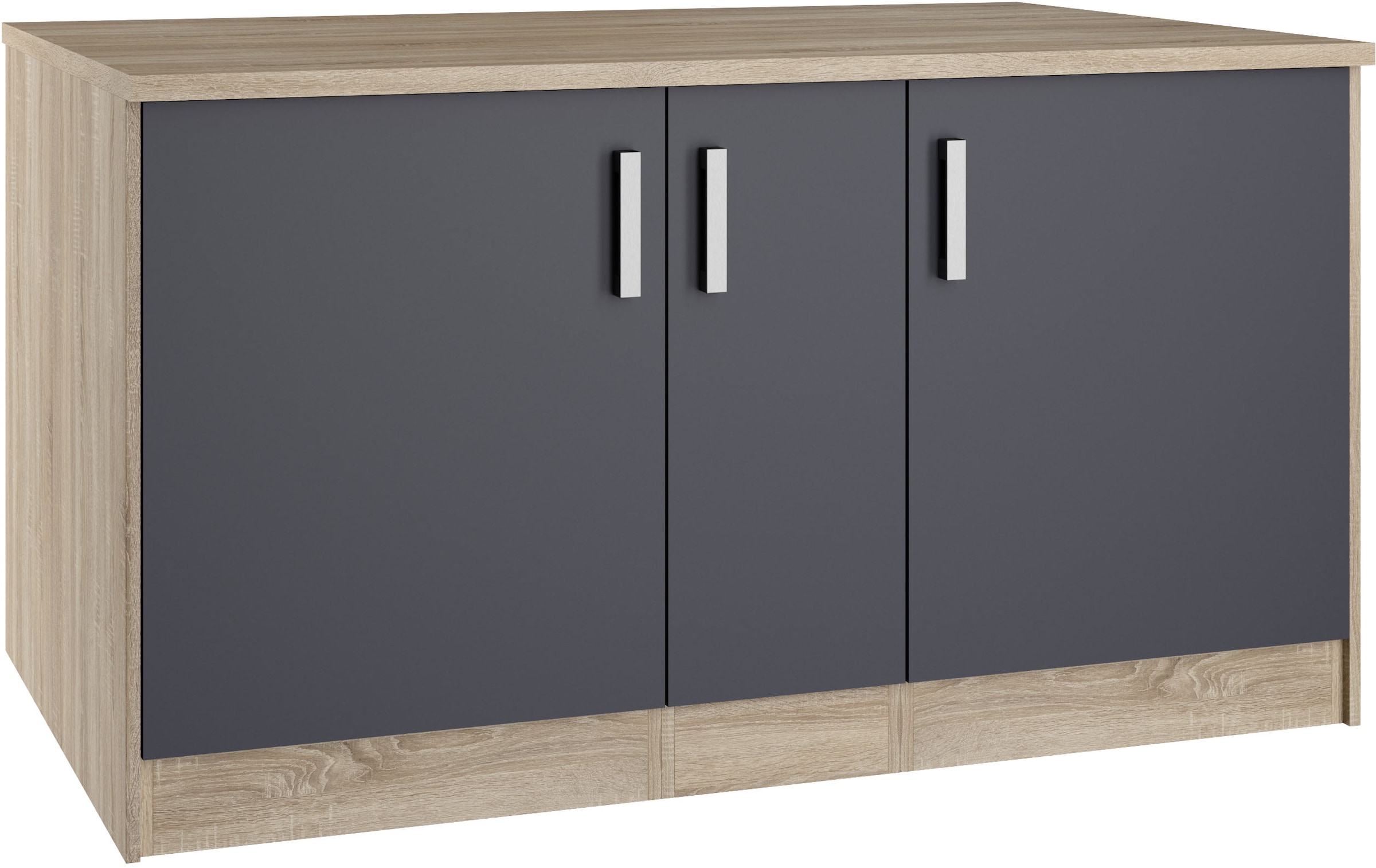KOCHSTATION Ilot de cuisine »KS-Toronto« largeur 153 cm, façades MDF, casier à bouteilles