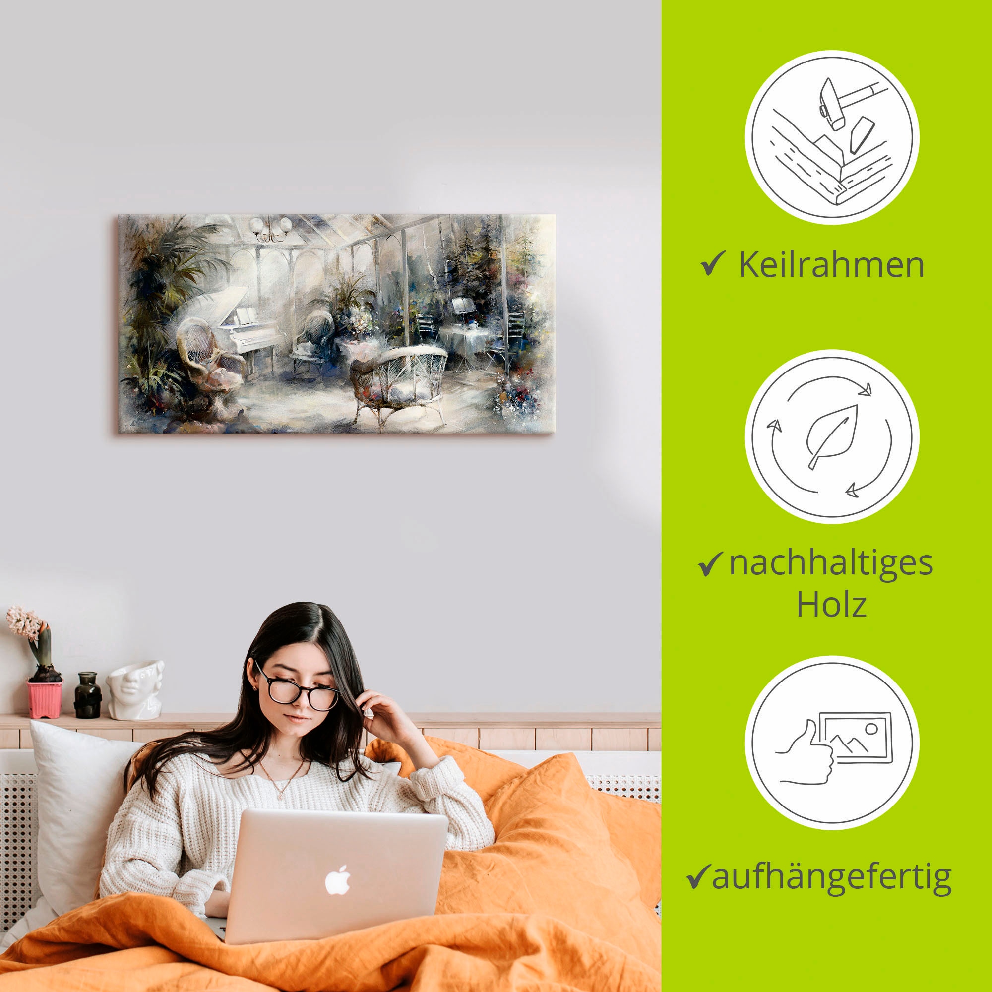 Artland Leinwandbild »Inspiration« Innenarchitektur 1 Stk. tlg. auf Holzrahmen gespannt