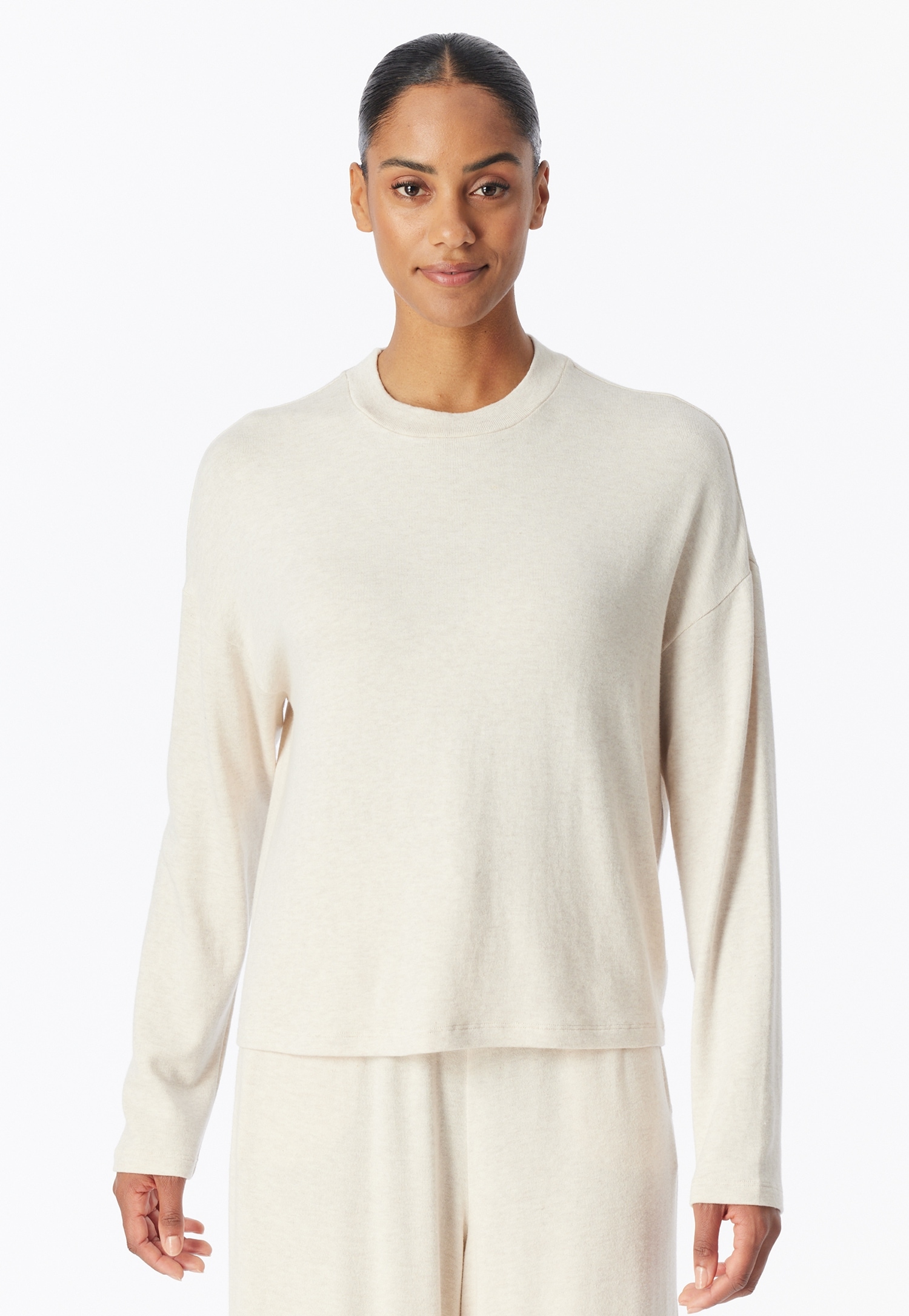 Schiesser Haut de pyjama »Mix + Relax« Rundhalsausschnitt, langärmelig, Singel-Jersey Qualität