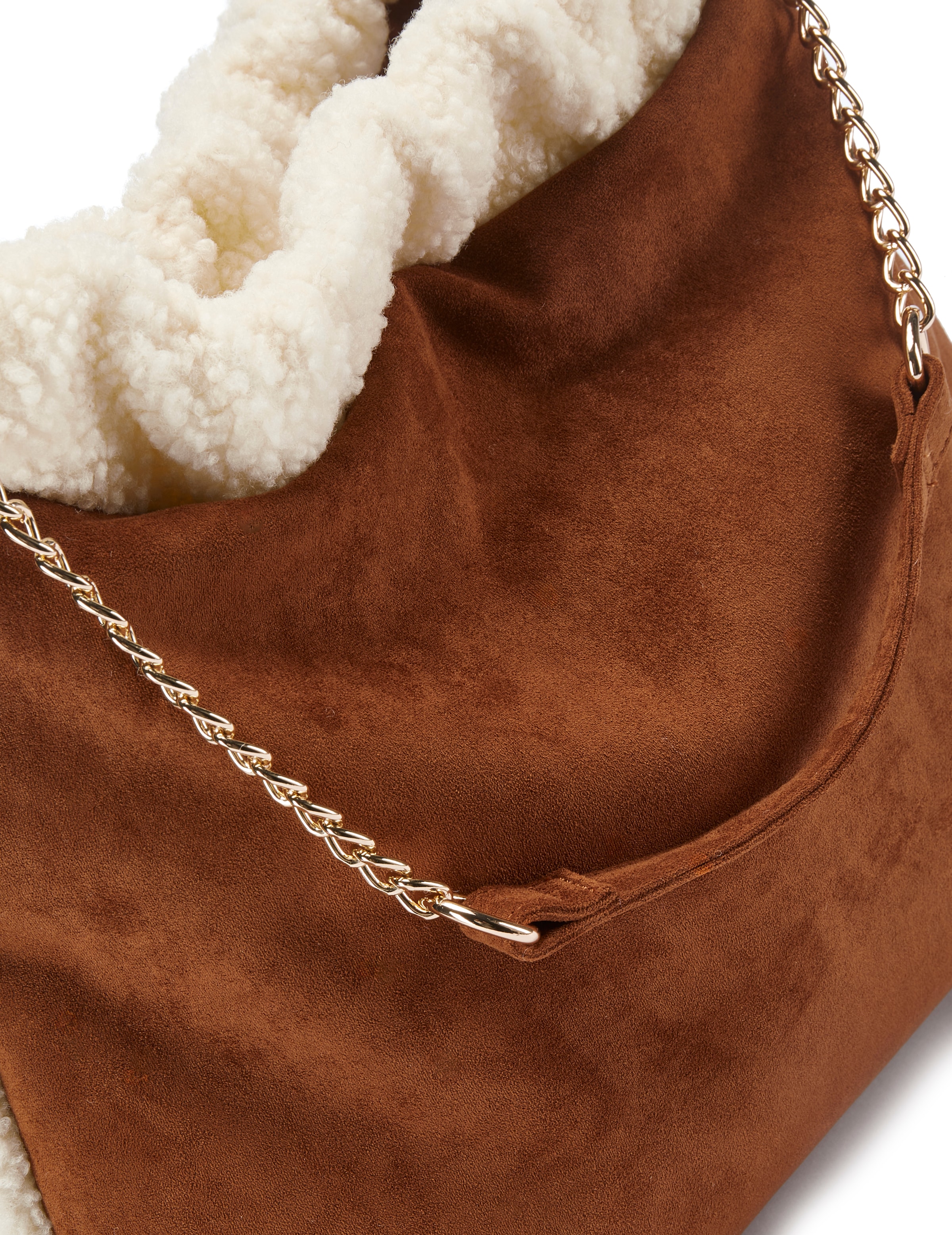 Vivance Sac à main »Schultertasche, Henkeltasche, Damentasche, Shopper« NOUVEAU avec anse chaîne et application en fausse fourrure d'ours VEGAN