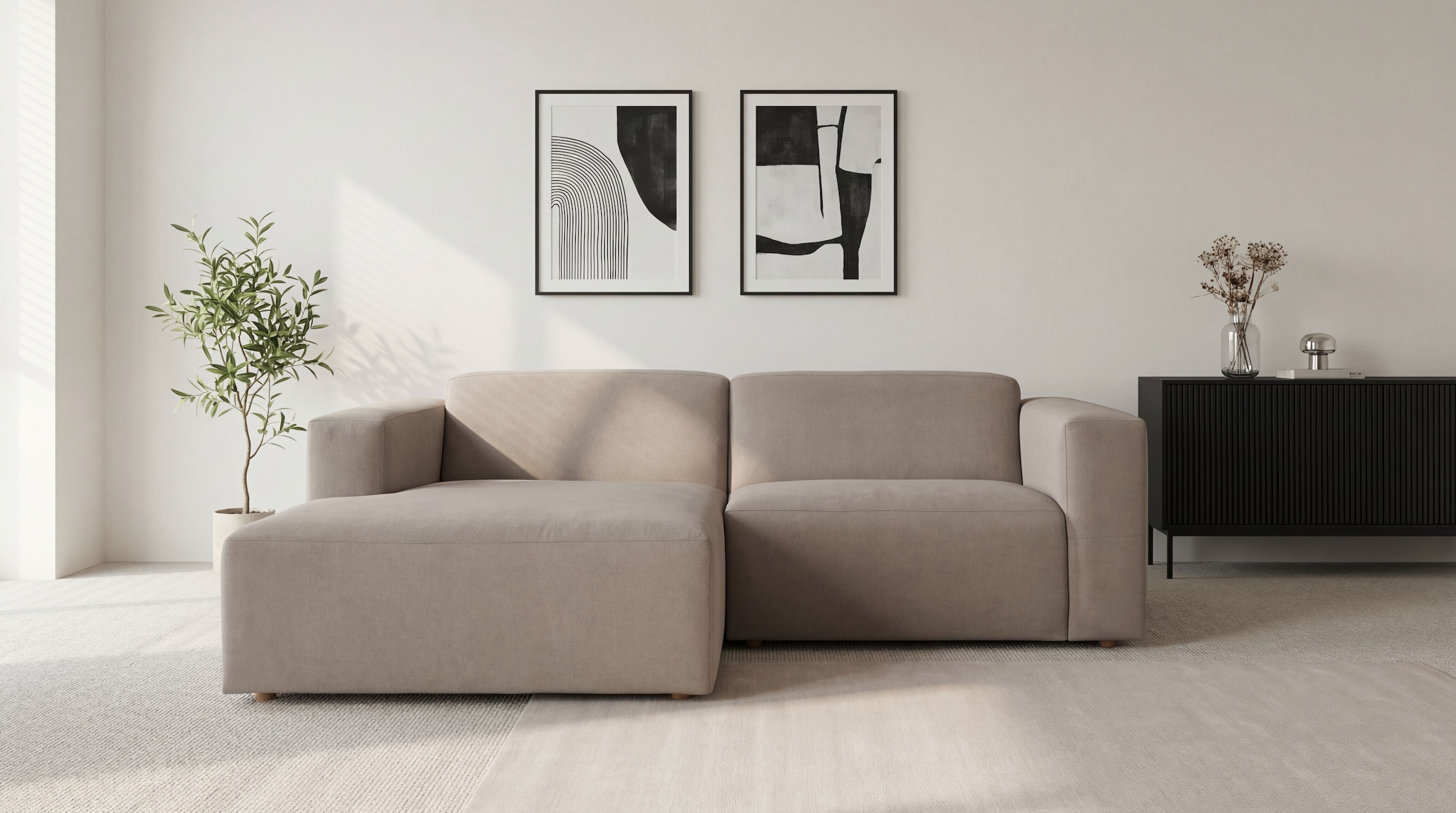 GOODproduct Ecksofa »Kelani« mit dekorativer Knopfsteppung an den Armlehnen