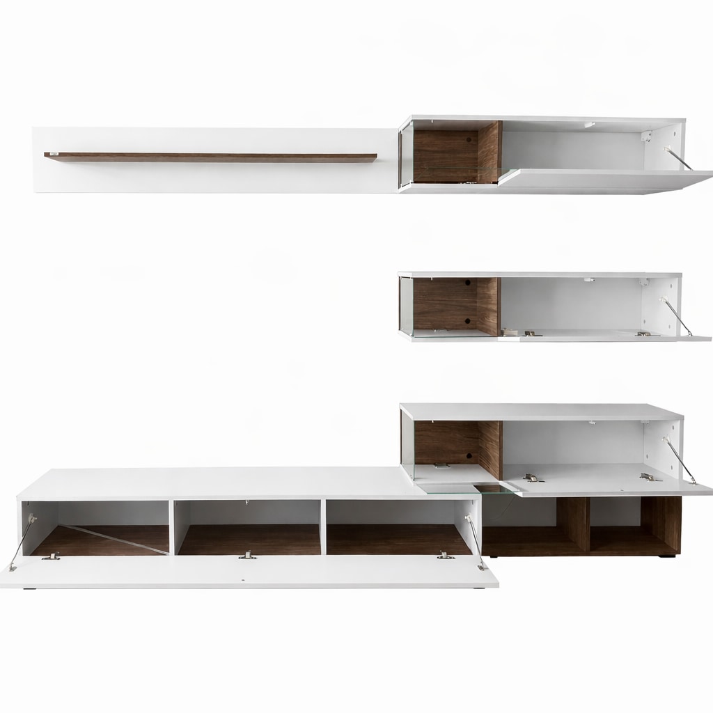 GOODproduct Ensemble de salon »Lego Anbauwand, Wohnkombination, Wohnzimmer-Set« 4 cuis tlg.