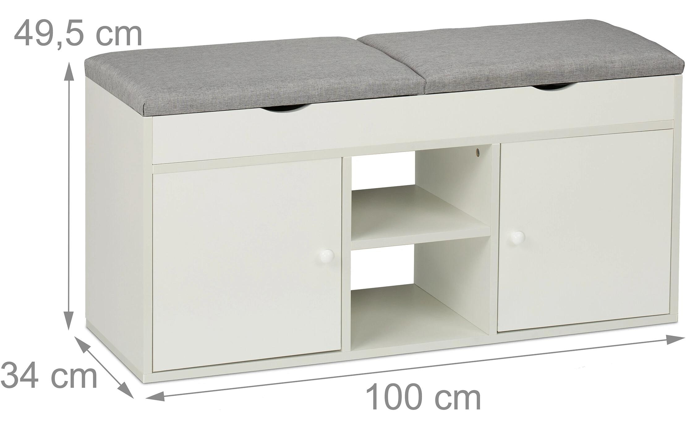 relaxdays Schuhschrank »mit Sitzfläche, 100 x 49.5 cm«