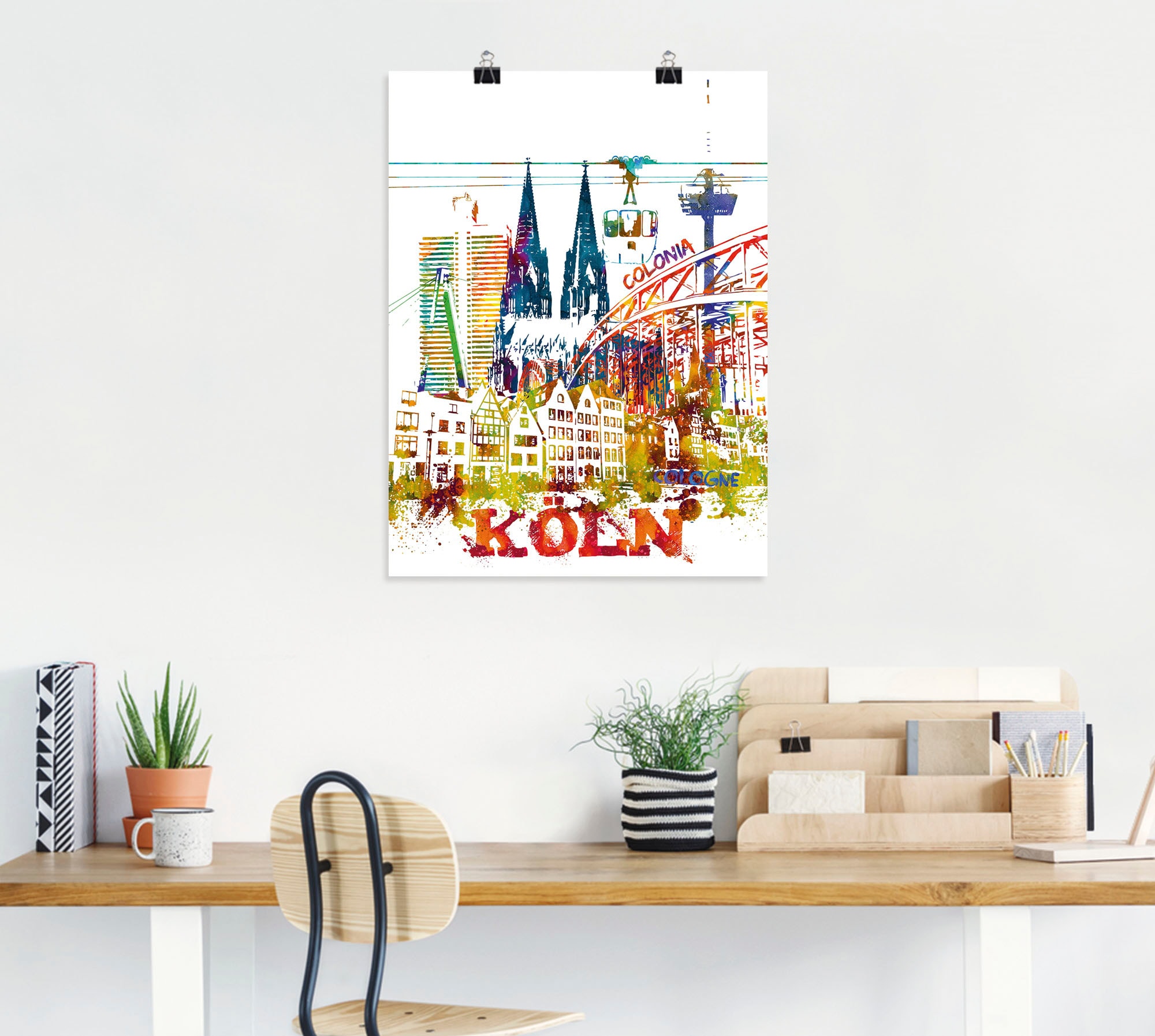 Artland Leinwandbild »Köln Dom Grafik« Köln 1 Stk. tlg. auf Keilrahmen gespannt