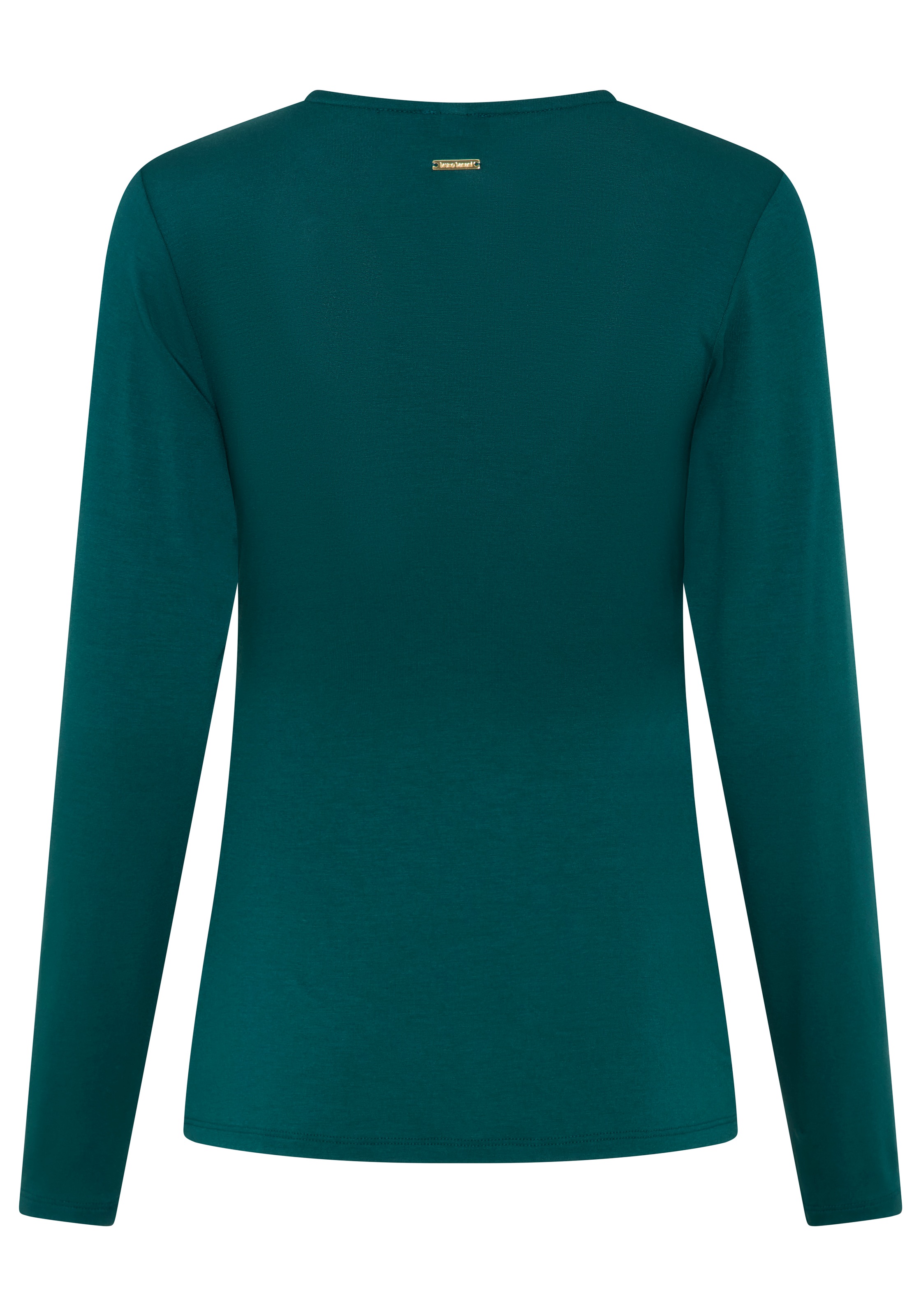 Bruno Banani T-shirt à manches longues »mit Zierschnalle« en jersey, effet cache-cœur, design à manches longues, coupe ajustée