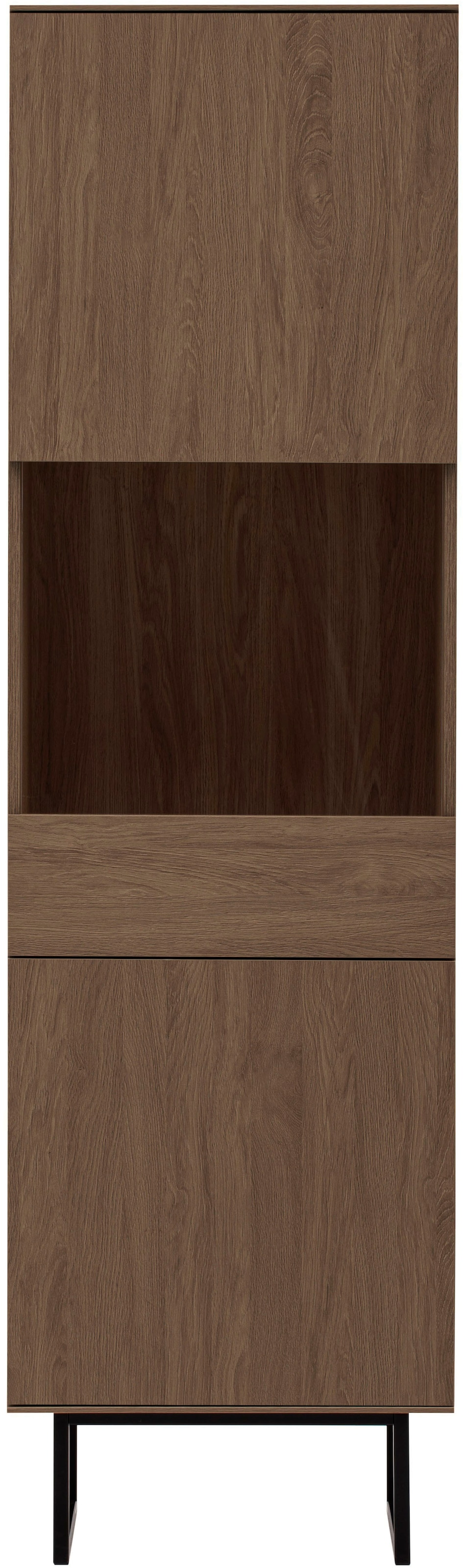 Home affaire Vitrines »Lund, moderner Hochschrank, Glasvitrine mit Kufengestell aus Metall« surface supérieure visuellement fine, aspect haut de gamme, espace de rangement suffisant