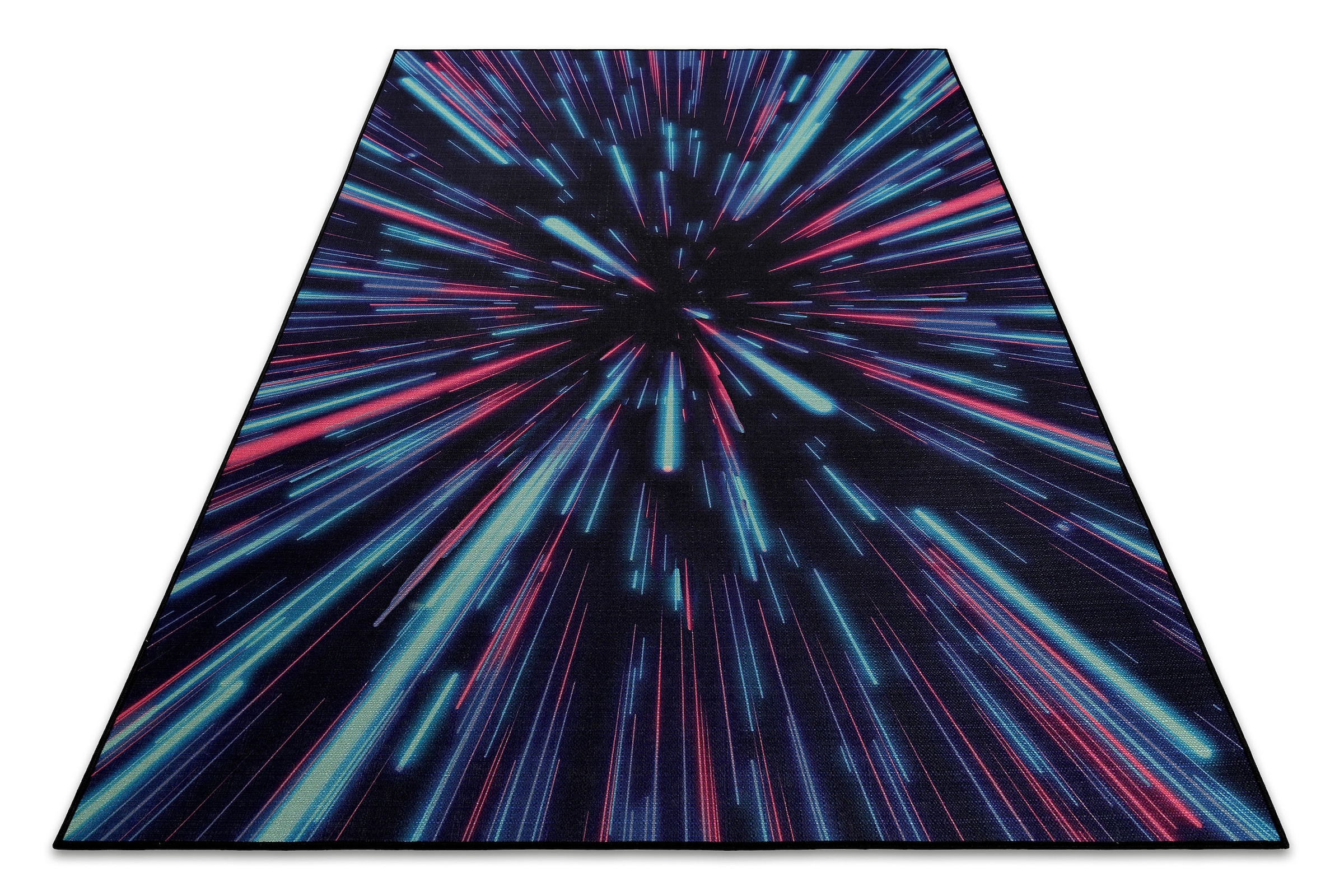 Wecon home Teppich »Neon Horizon« rechteckig 5 mm Höhe Gamer Teppich, gewebt, futuristisch, robust, Gaming Room, rutschfest