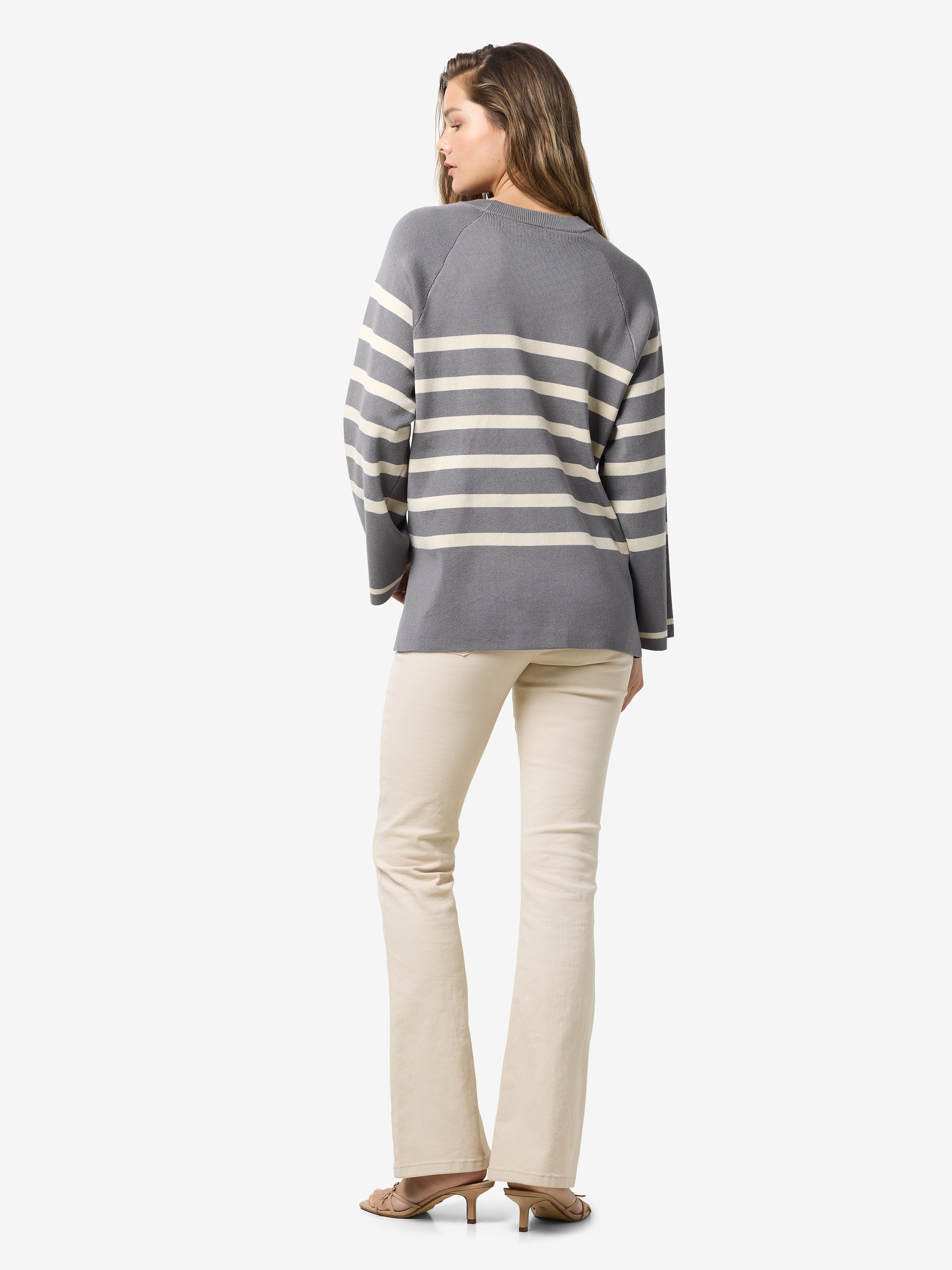 Noisy may Rundhalspullover »NMFIFI L/S O-NECK TUNIC KNIT FWD NOOS«, mit All-over-Streifenmuster, Loose Fit
