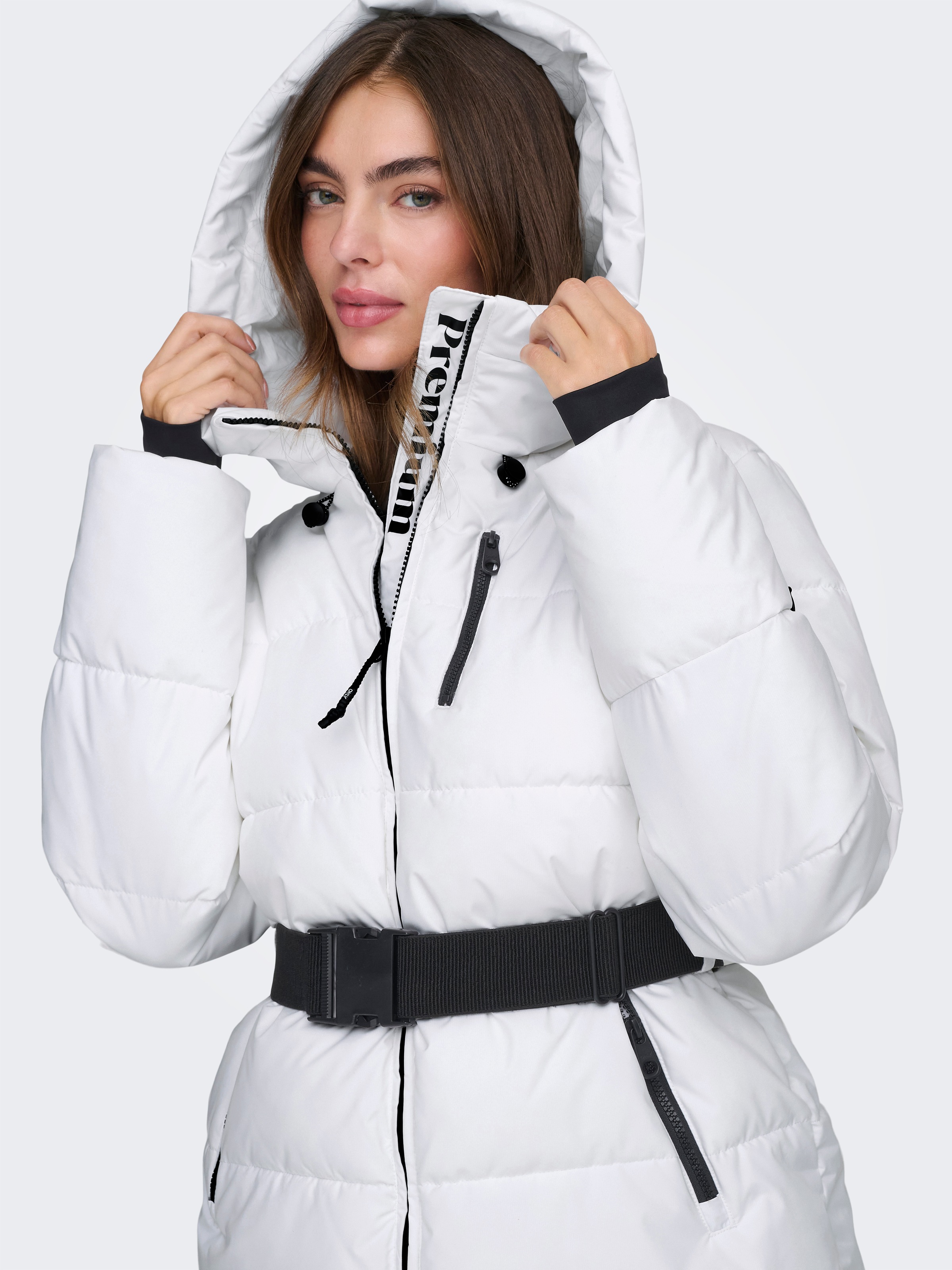 ONLY Steppjacke »ONLHARPER LIFE BELTED PREMIUM JACKET OTW« mit Kapuze