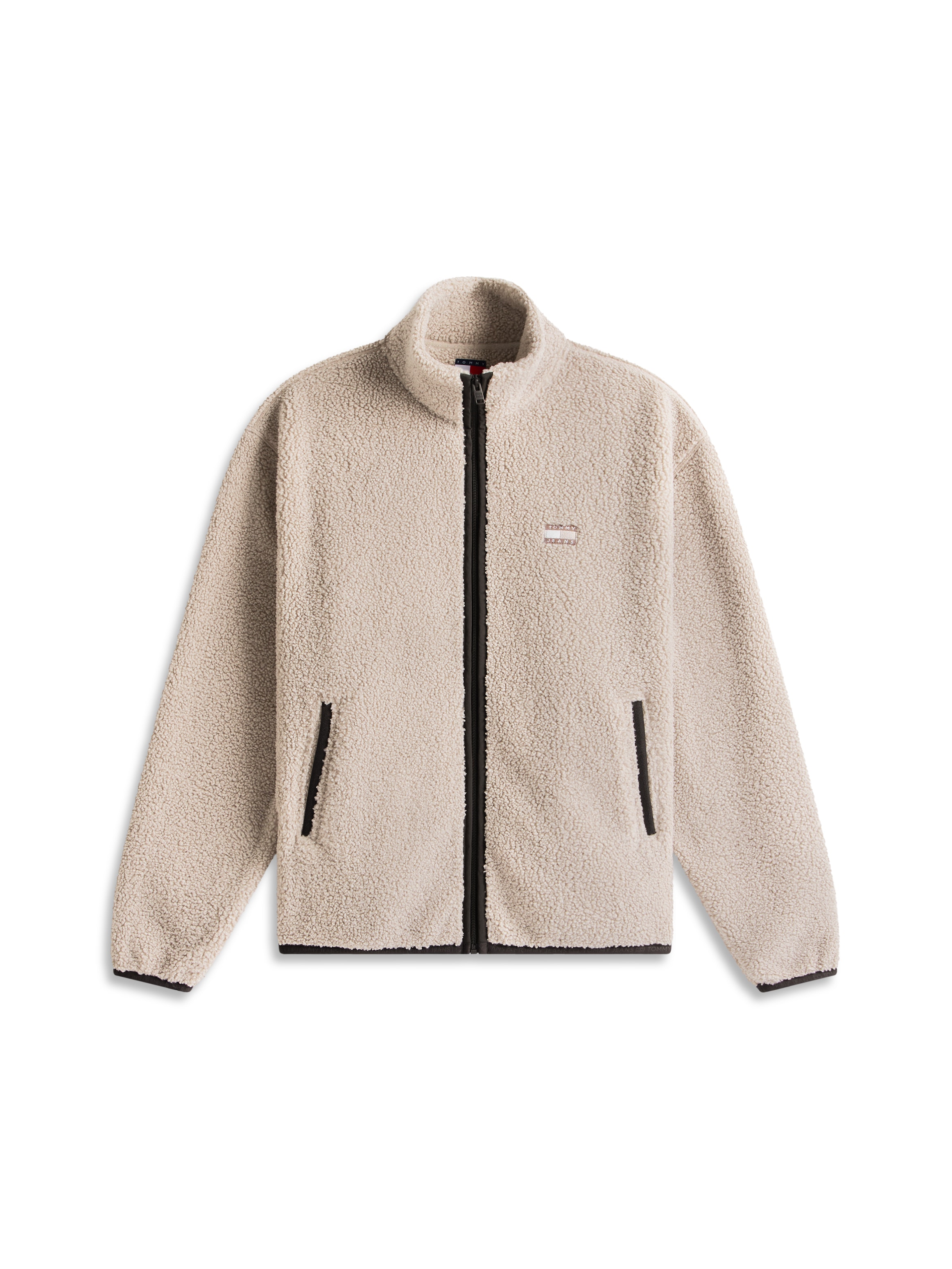Tommy Jeans Fleecejacke »TJM BADGE TEDDY« Stehkragen, Teddyfleece, relaxed fit