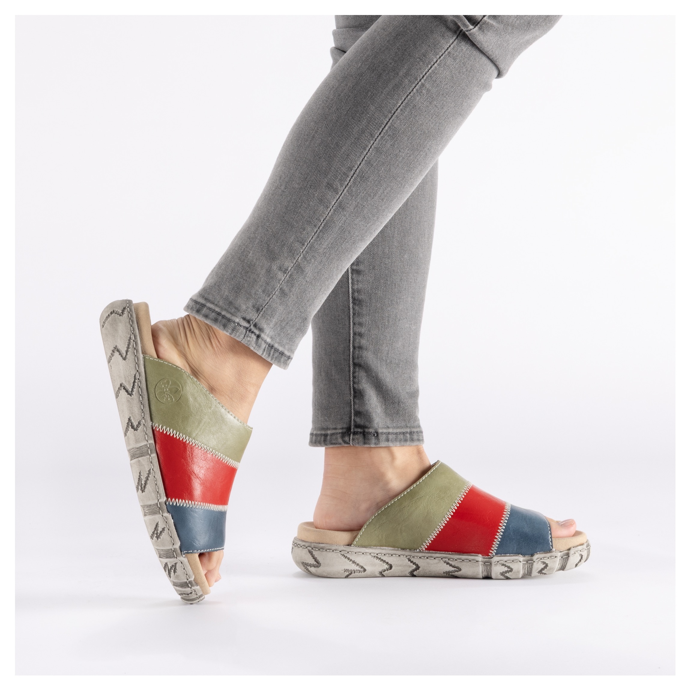 Rieker Pantolette  Chaussure d'été, chausson d'intérieur aspect patchwork