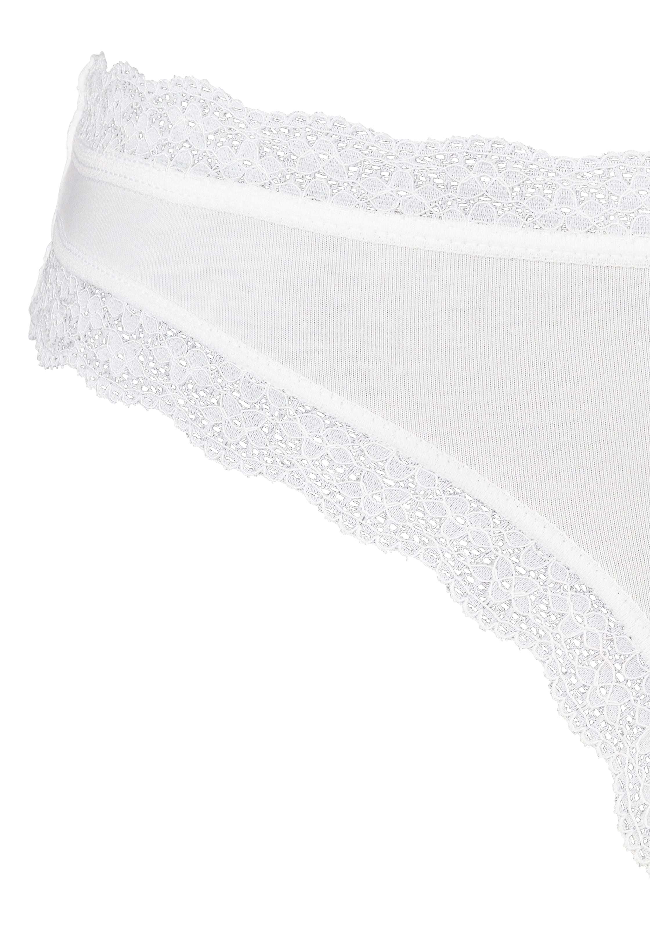 LASCANA String Packung, 3 Stk. tlg., mit floraler Spitze