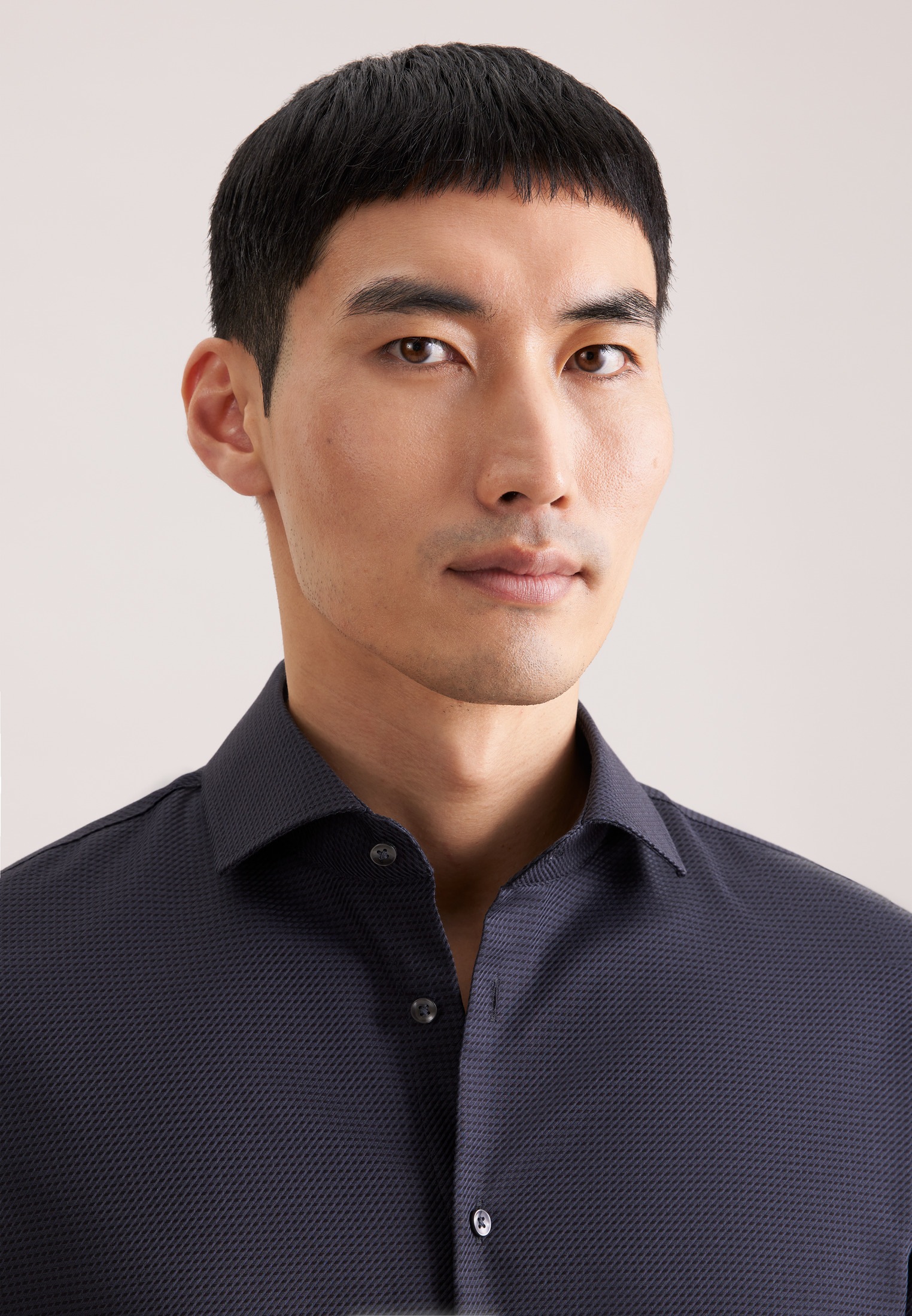 seidensticker Chemise d'affaires »Schwarze Rose« Slim 1/1 Kentkragen Struktur