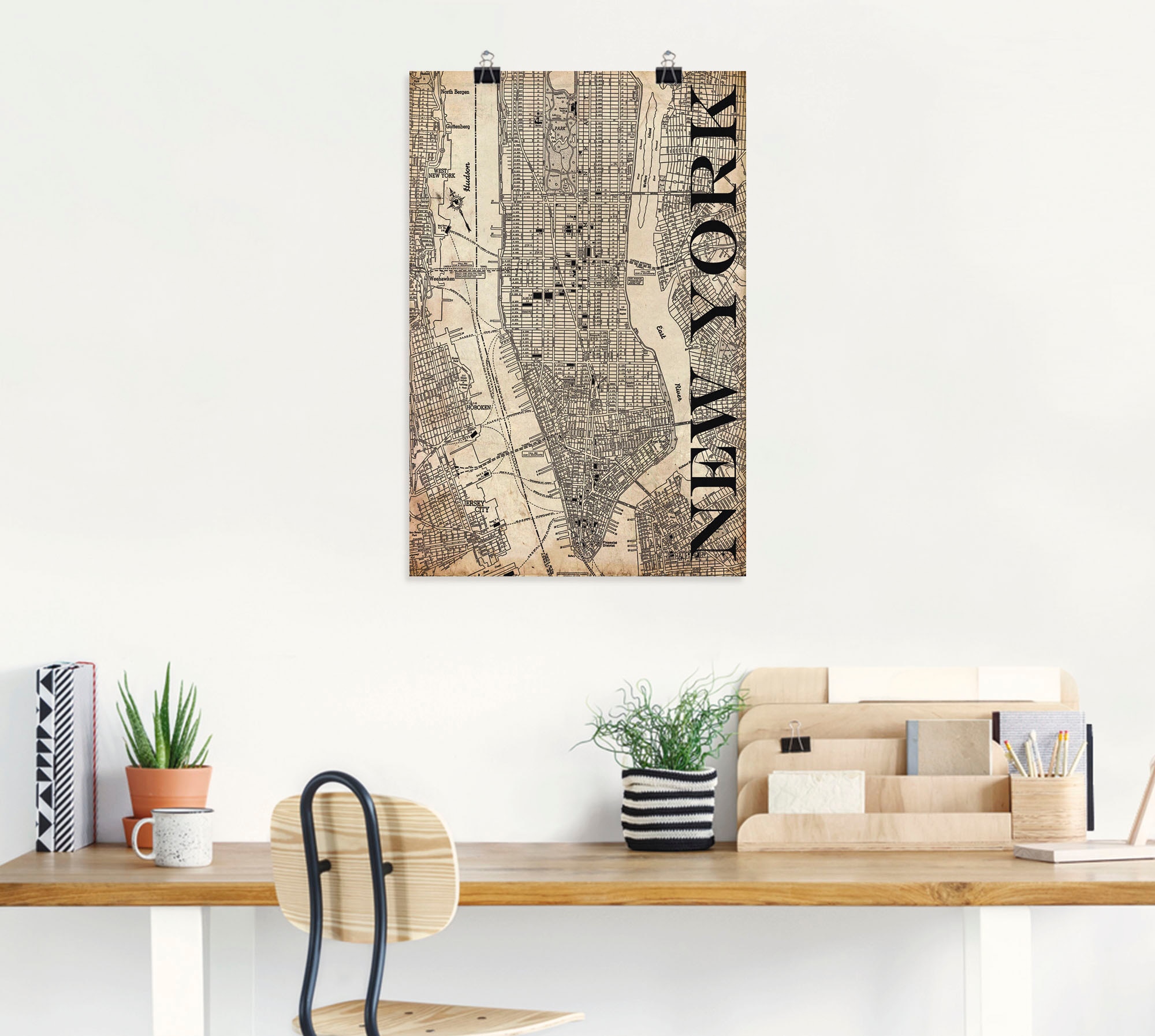 Artland Wandbild »New York Karte Strassen Karte Grunge« Amerika 1 Stk. tlg. als Leinwandbild, Poster in verschied. Grössen