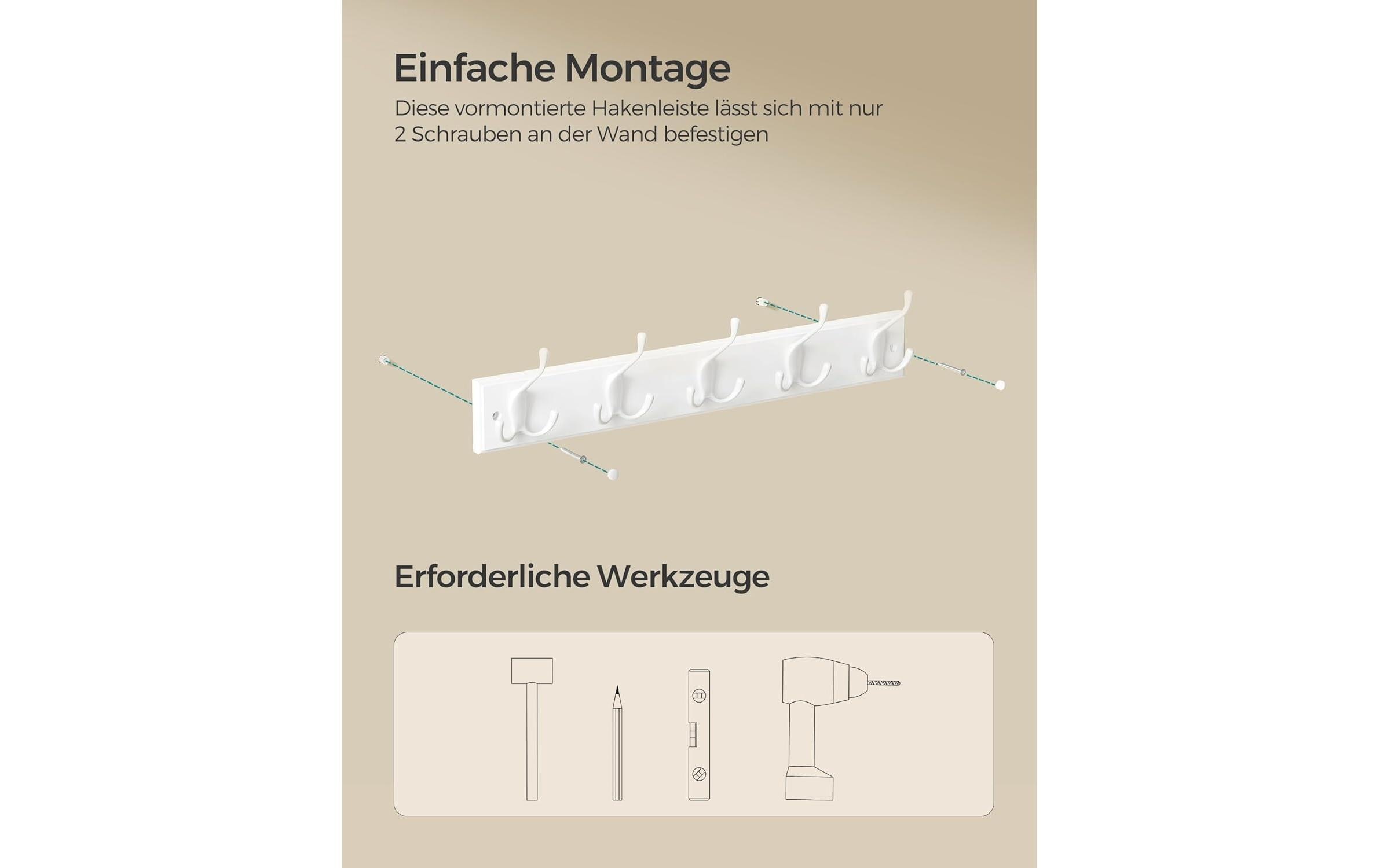 SONGMICS Wandgarderobe »mit 4 Haken«
