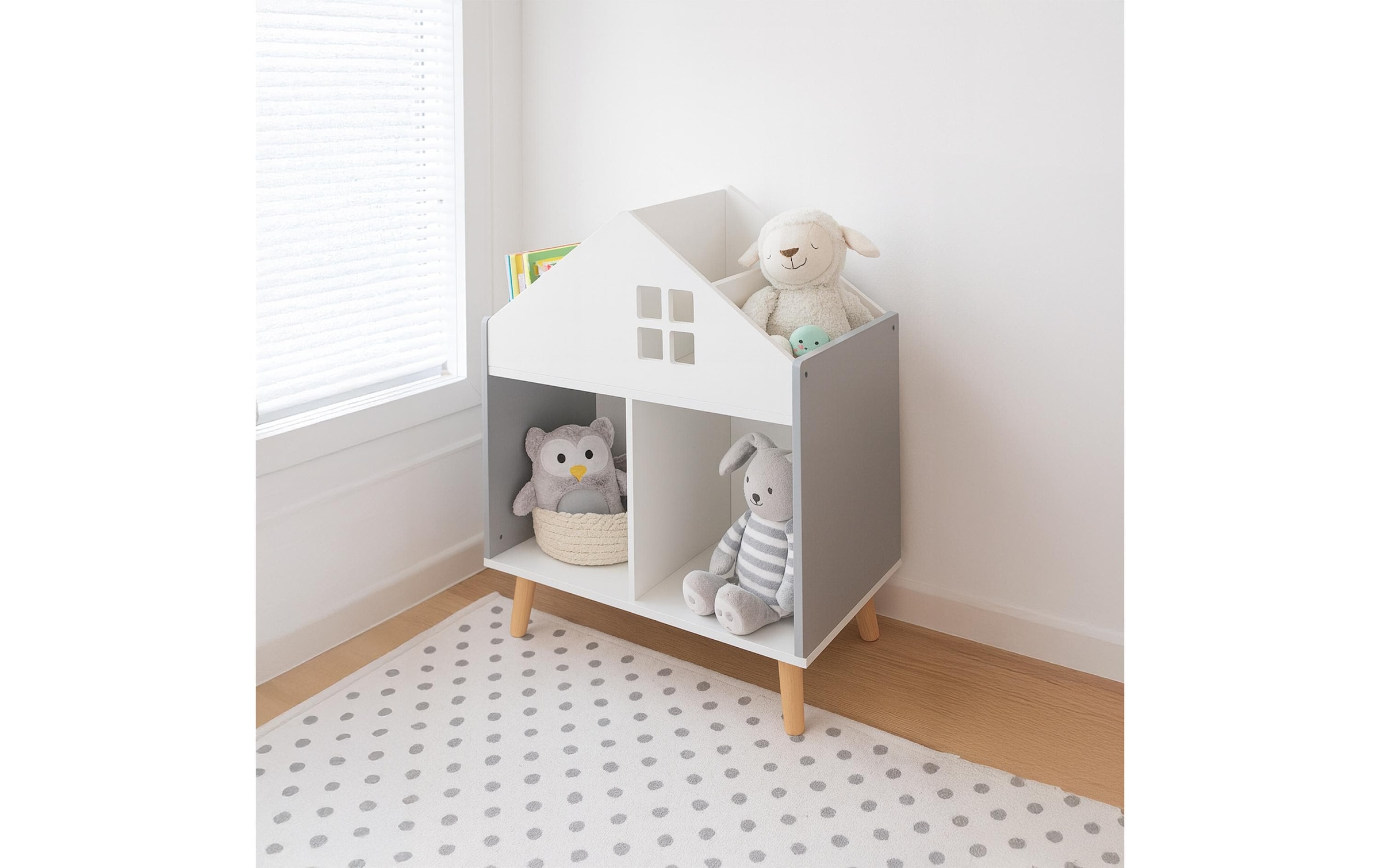 relaxdays Étagère pour enfants »Häuschen«