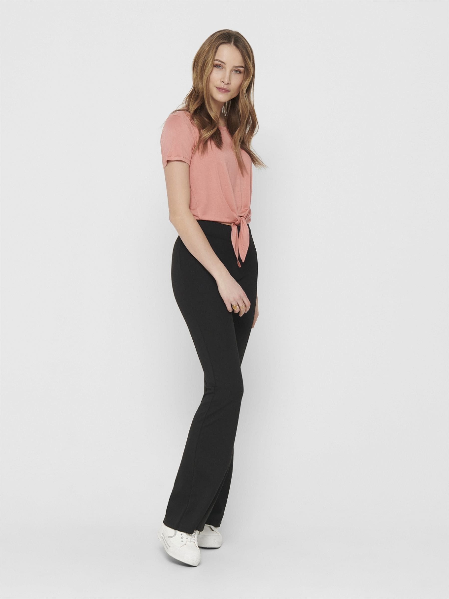 ONLY Jerseyhose »ONLFEVER – Jerseyhose mit Stretch und ausgestelltem Bein«  skinny fit, casual, Jersey, Polyester, ohne Ausschnitt