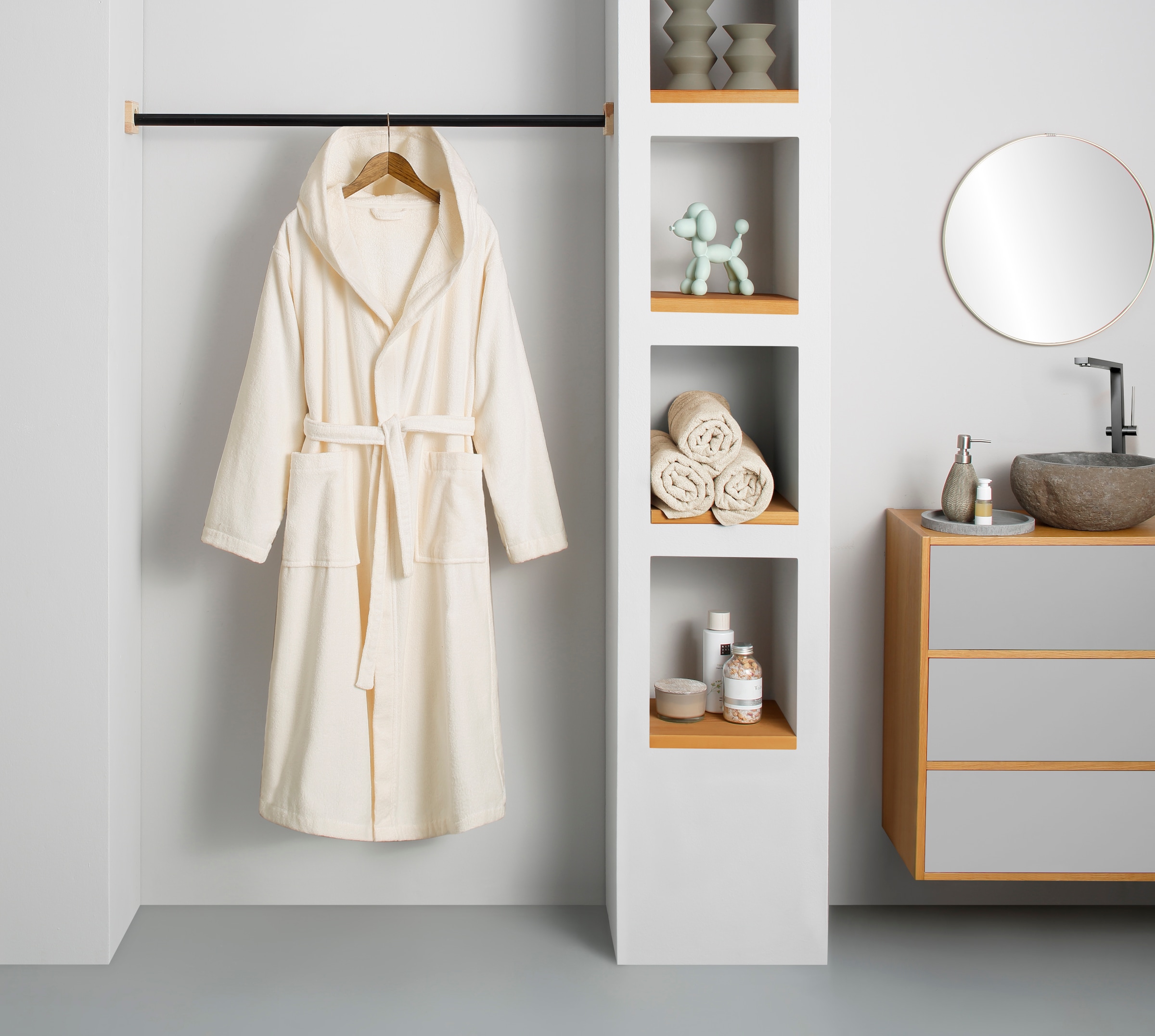 GOODproduct Unisex-Bademantel »Regona, Hotelbademantel, Morgenmantel, Standardlänge & Überlänge« 1 Stk. Damen & Herren, mit Taschen, flauschig, weich, Velours, Sauna & Spa
