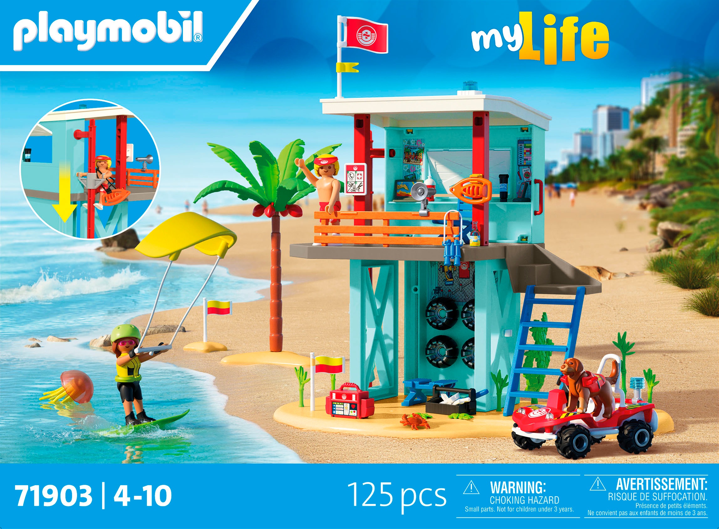 Playmobil® Jeu de construction »Rettungsturm mit Beach buggy (71903), My Life« fabriqué en Europe