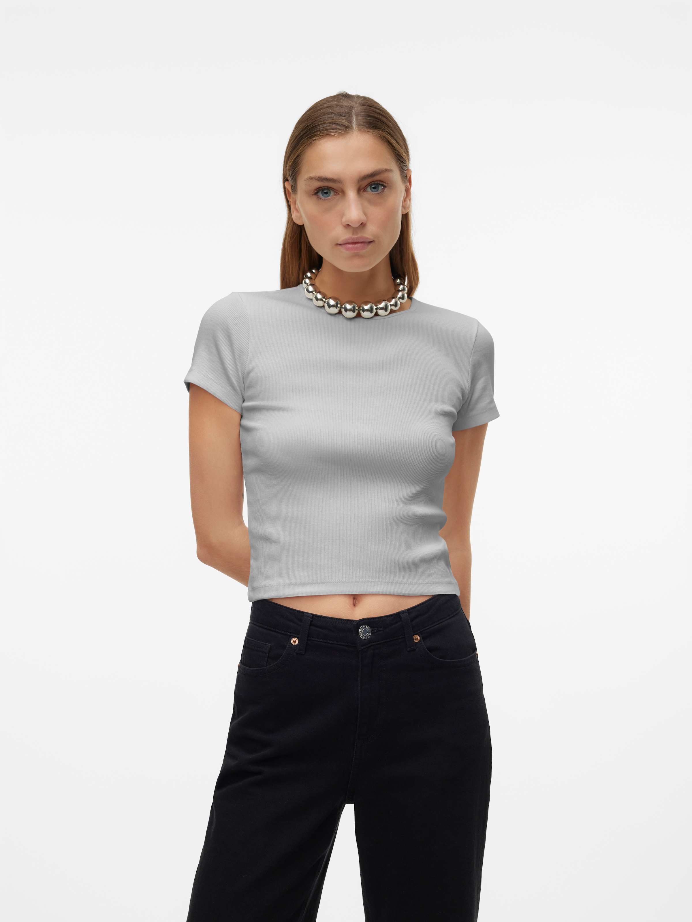 Vero Moda T-shirt à manches courtes »VMCHLOE SS SHORT TOP JRS NOOS« Baumwollmischung