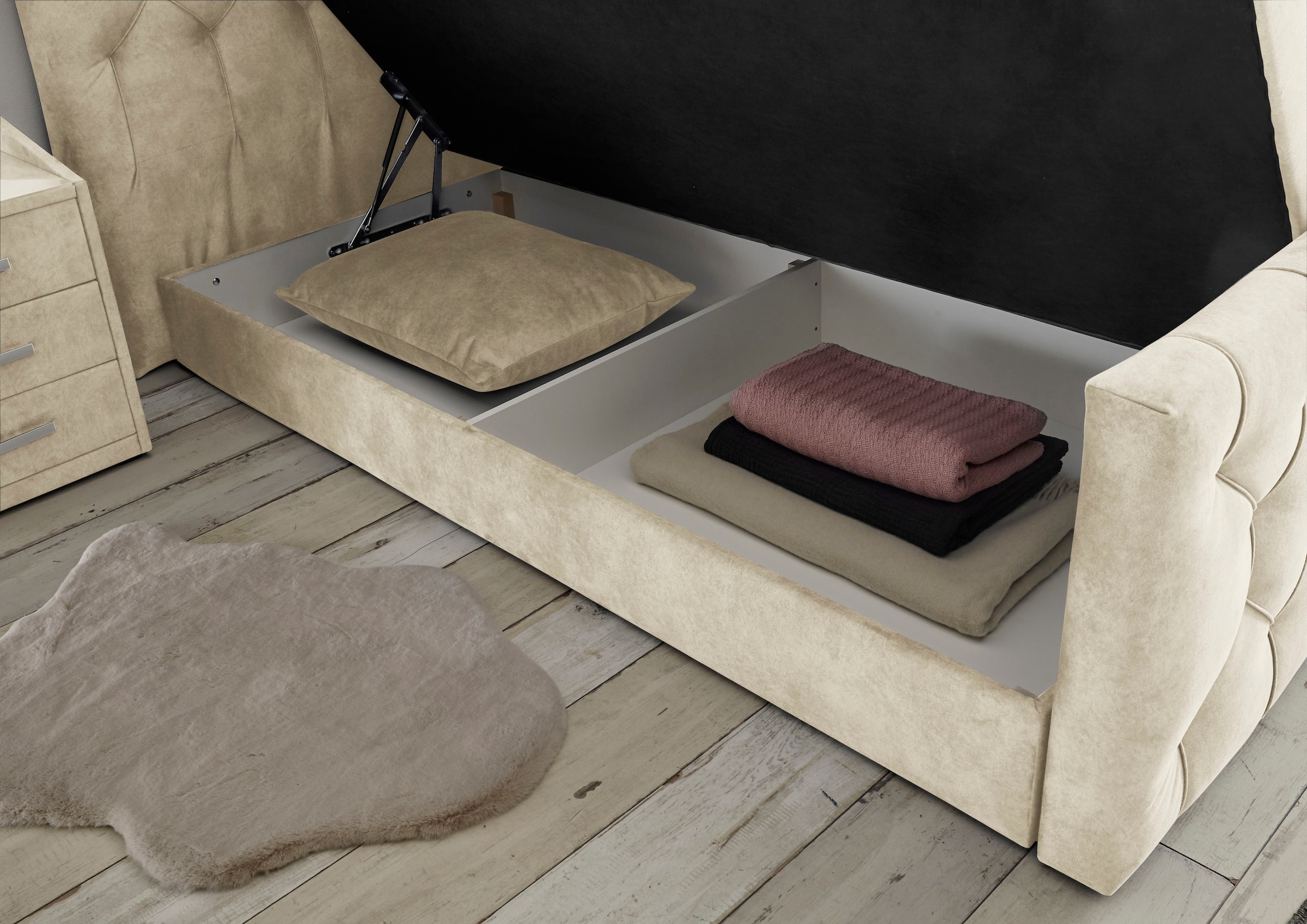 ED EXCITING DESIGN Lit boxspring »"Cashfield", OTTOs Choice! Topseller inkl. zwei Bettkästen & Topper« erhältlich in den Grössen 160x200cm und 180x200cm