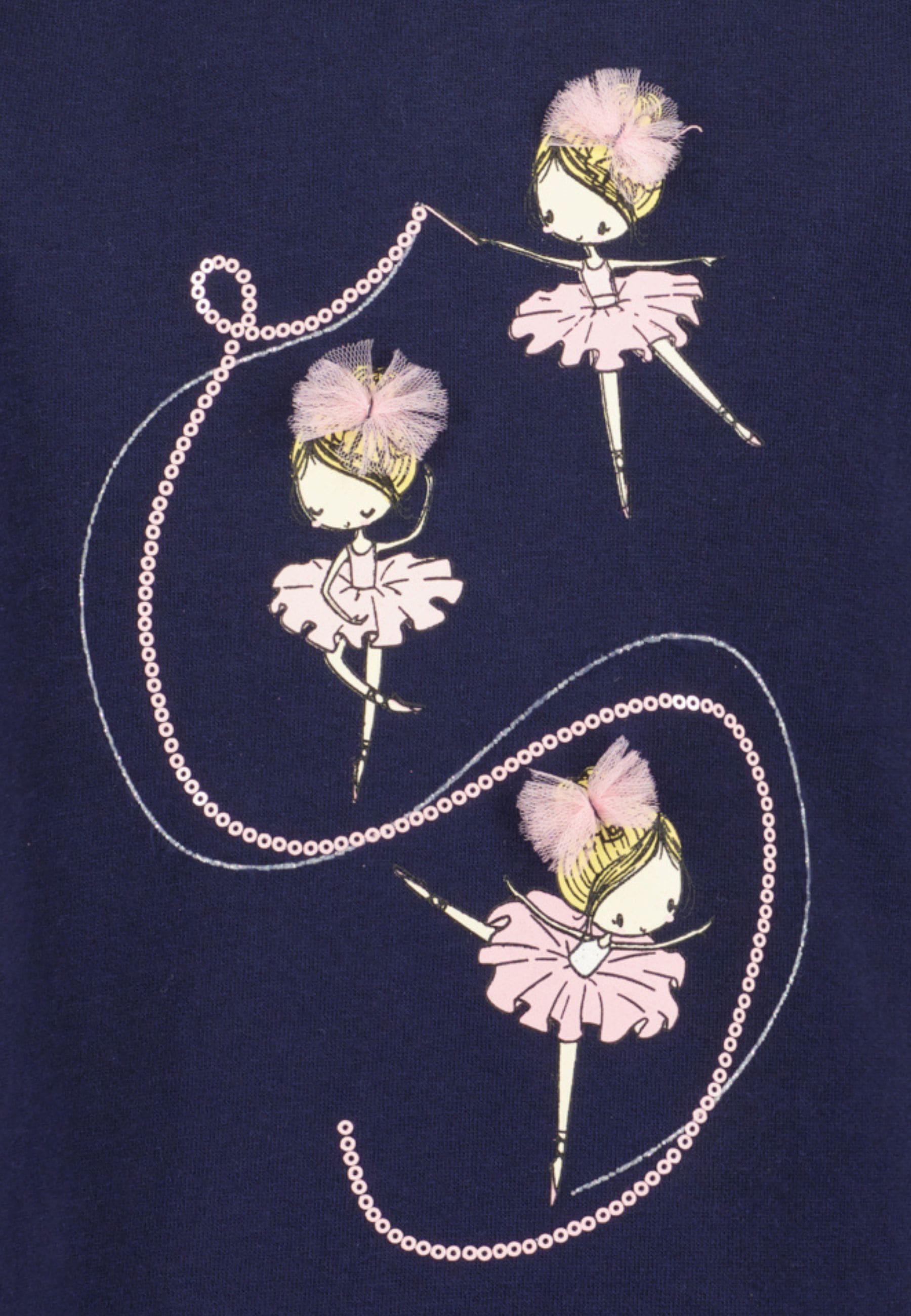 Blue Seven Robe en sweat coton, imprimé pailleté avec détails en sequins et tulle,