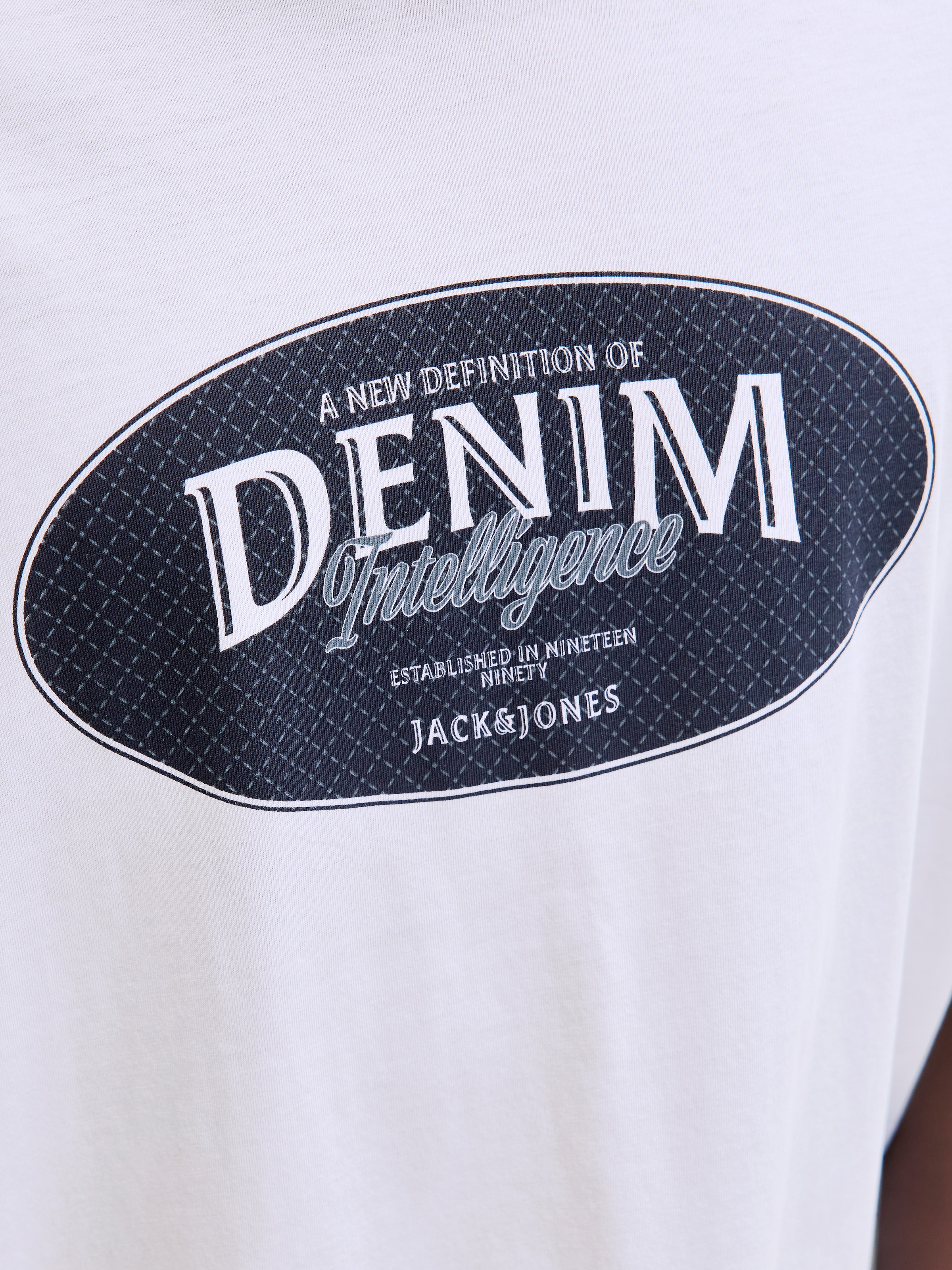 Jack & Jones Shirt à col rond »JJEDOVER DENIM TEE SS O-NECK SN« mit Logobranding