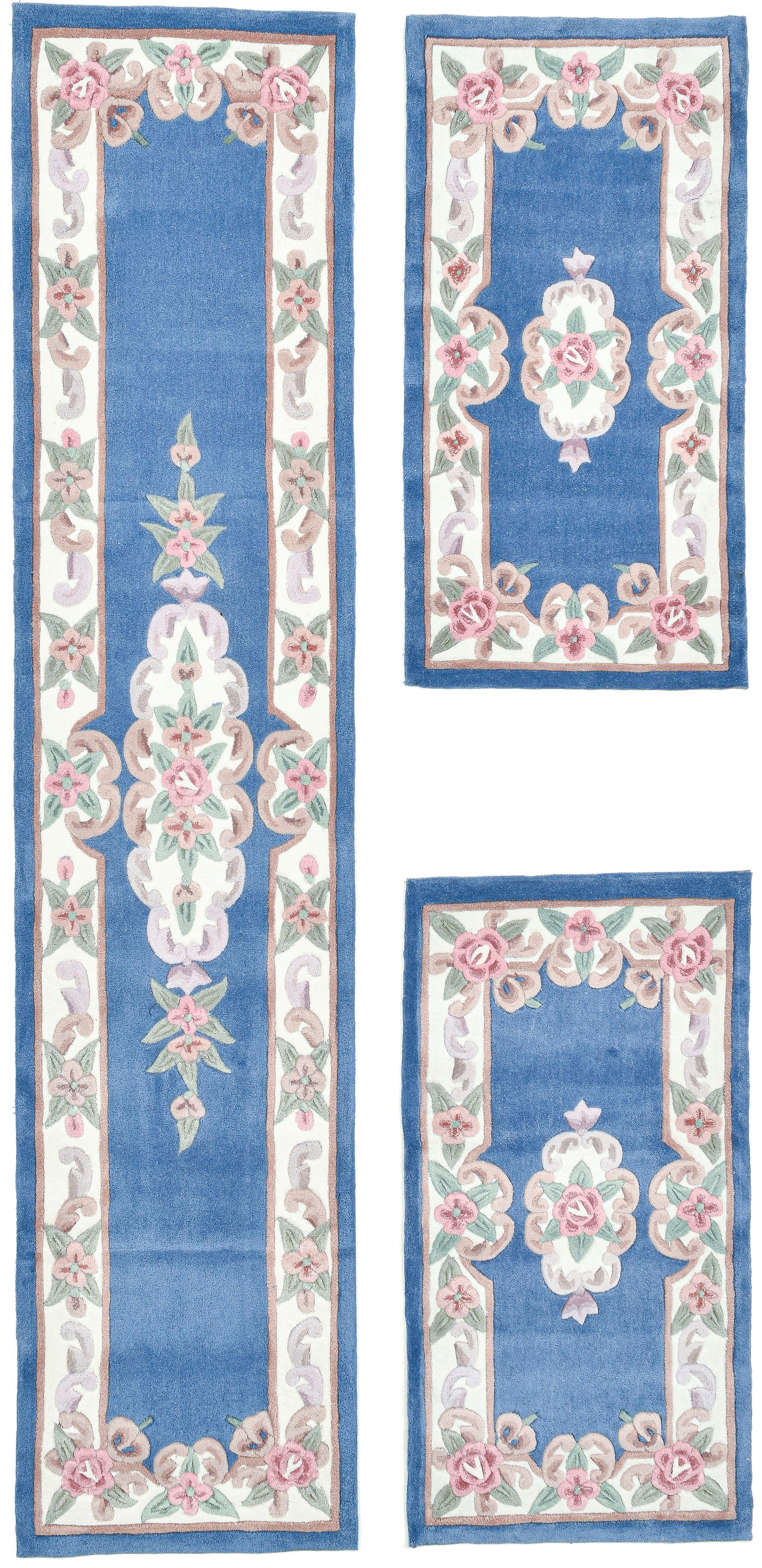 THEKO Bettumrandung »Ming« Höhe 14 mm 3 Stk. tlg. Bettvorleger, Läufer-Set, hochwertiges Acrylgarn, florales Design