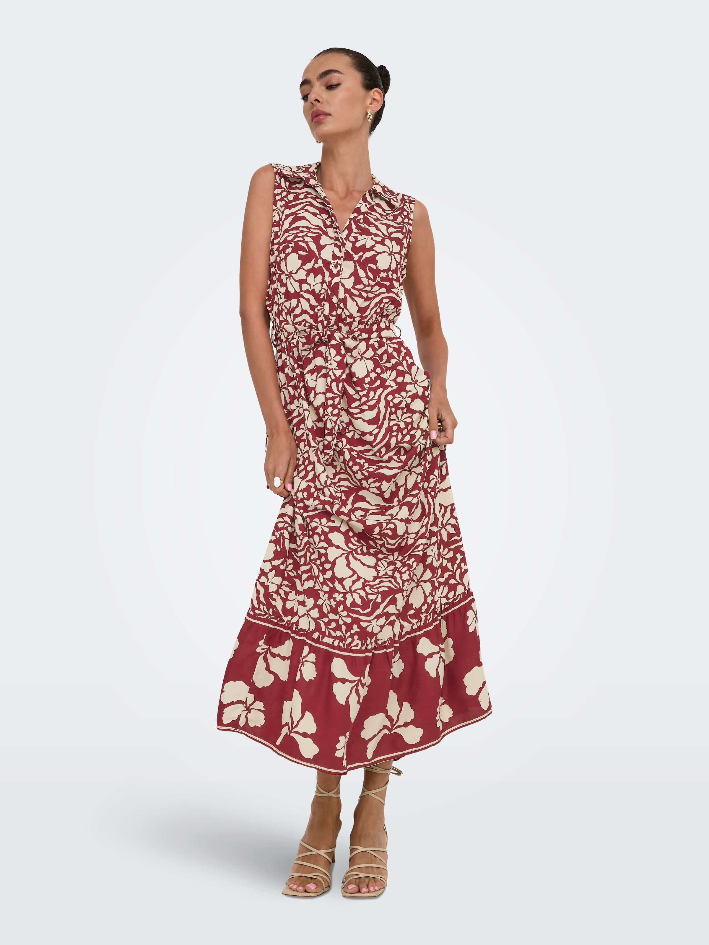 ONLY Maxikleid »ONLVIBE LIFE S/L SHIRT LONG DRESS WVN« Sommerkleid