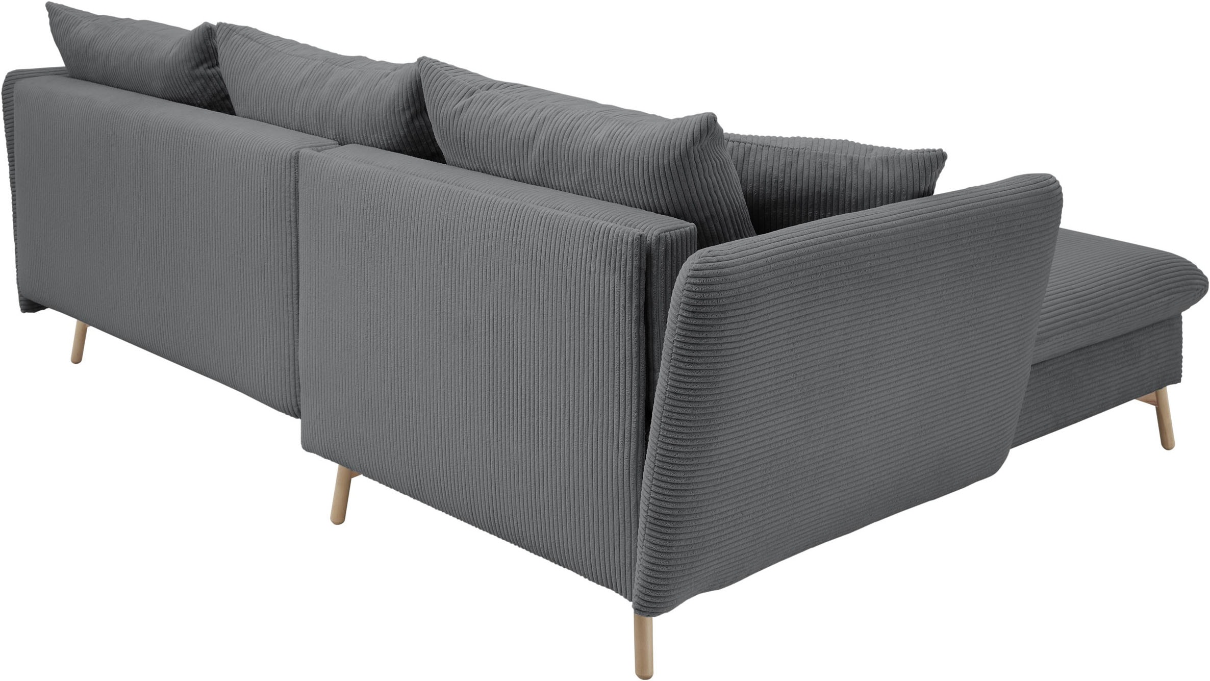 GOODproduct Canapé d'angle »MERLE, 258 cm, L-Form, traumhafter Cord,« avec fonction lit et coffre, surface couchage 224 x 139