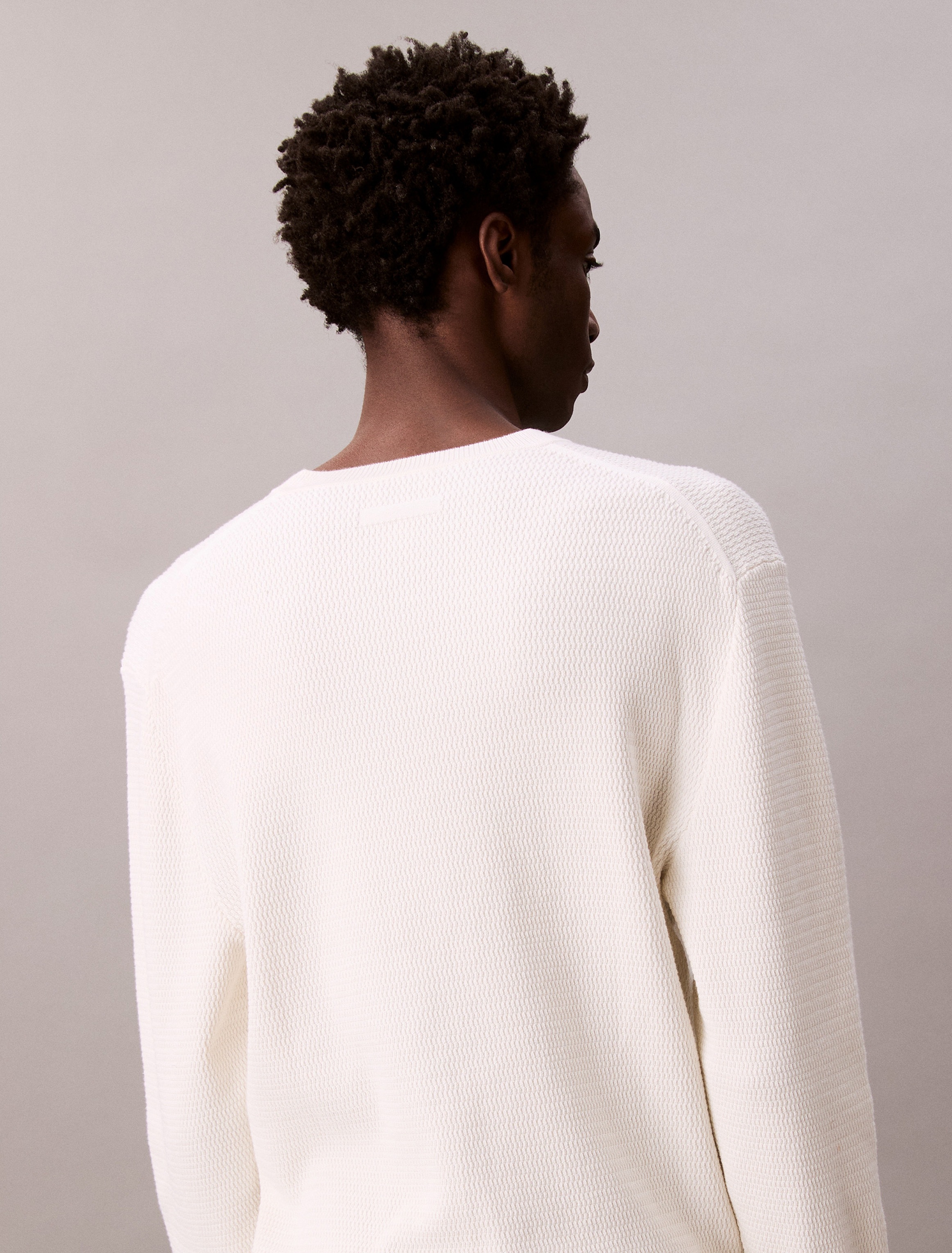 Calvin Klein Pull en tricot »LS TXTR CTTN CRWNK S« Mit Rundhalsausschnitt