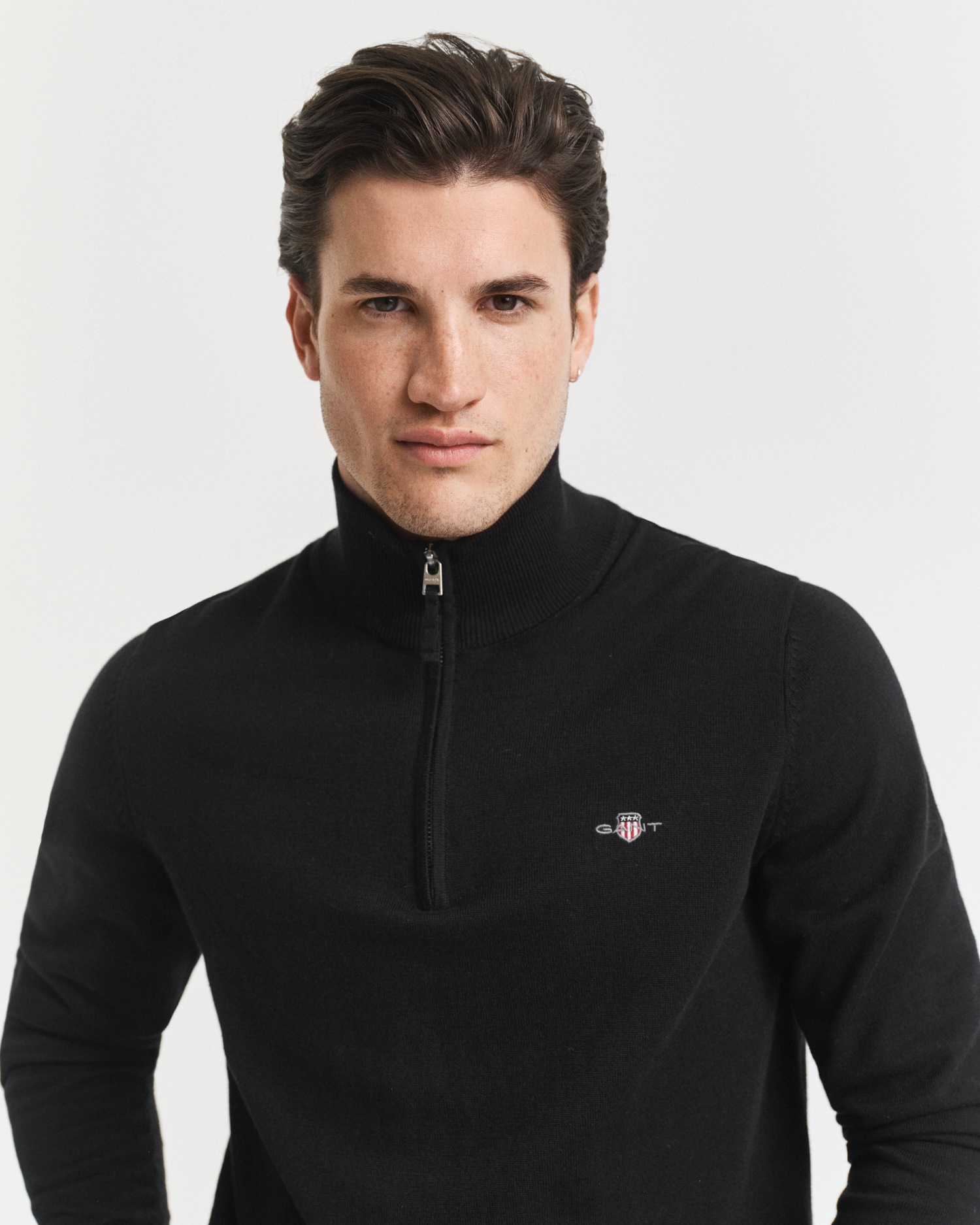 Gant Troyer »CLASSIC COTTON HALF ZIP« mit gerippten Details