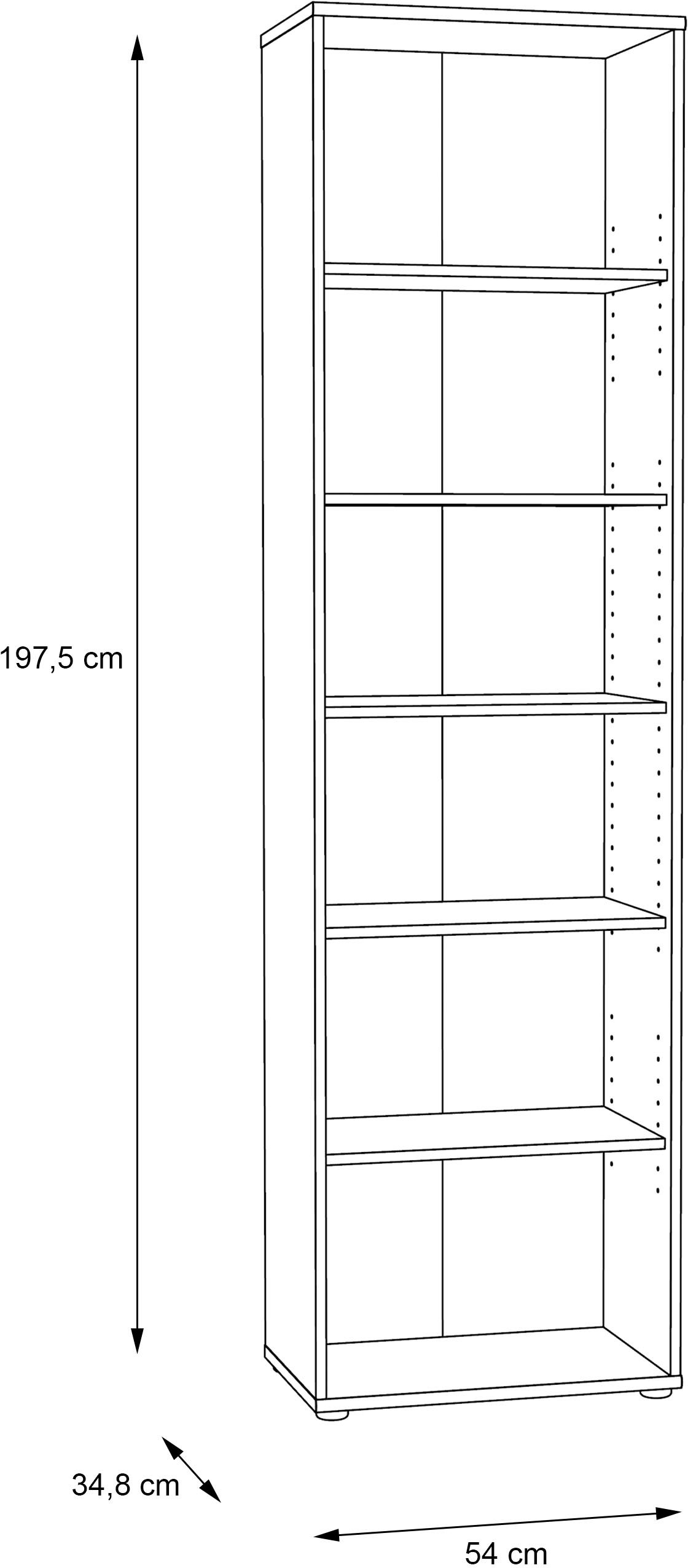 FORTE Étagère »Tempra, Mehrzweckregal schmal, Höhe 197,5 cm, 5 Ablageböden« hauteur env. 197,5 cm
