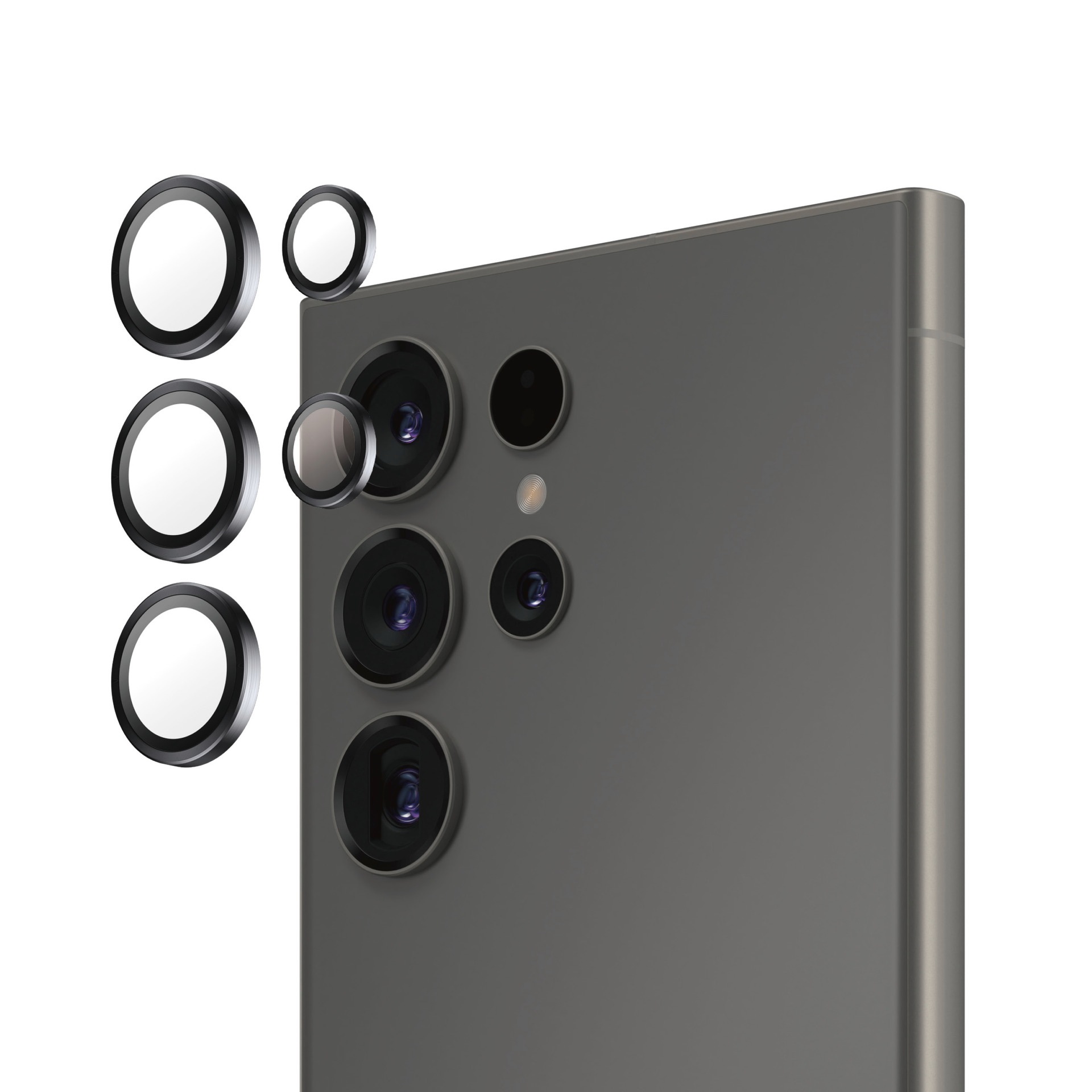 PanzerGlass Verre de protection pour appareil photo »Hoop Camera Lens Protection« für Samsung Galaxy S25 Ultra protection caméra, film protecteur, verre protecteur, résistant aux rayures et aux chocs