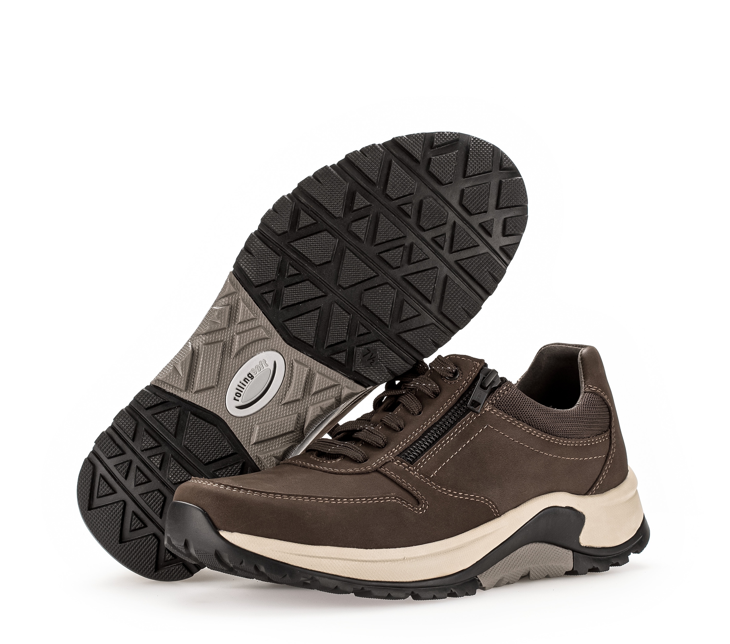 rollingsoft Baskets compensées  Chaussure lacée, chaussure basse avec emblème logo au talon, largeur G