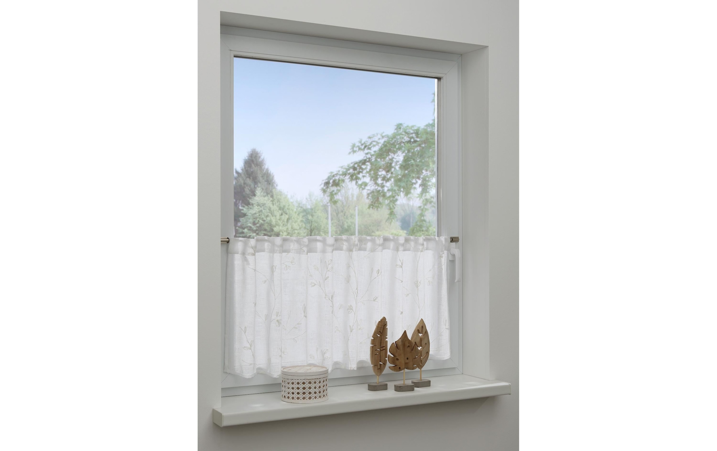 GARDINIA Vorhang »Stickerei, Natur« Schlaufen 1 Stk. tlg.