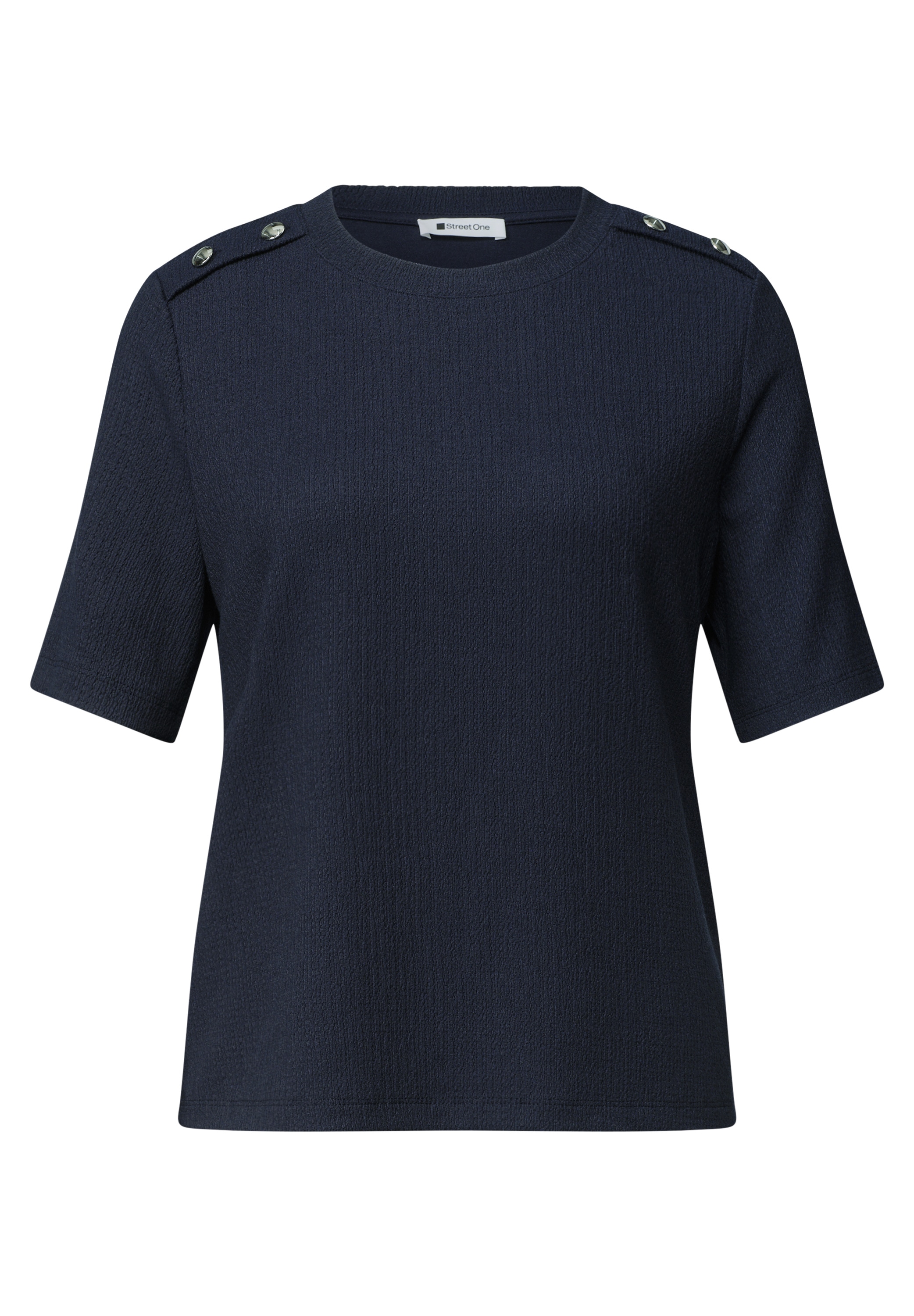 STREET ONE T-shirt à manches courtes t-shirt d'été manches courtes avec détails à boutons
