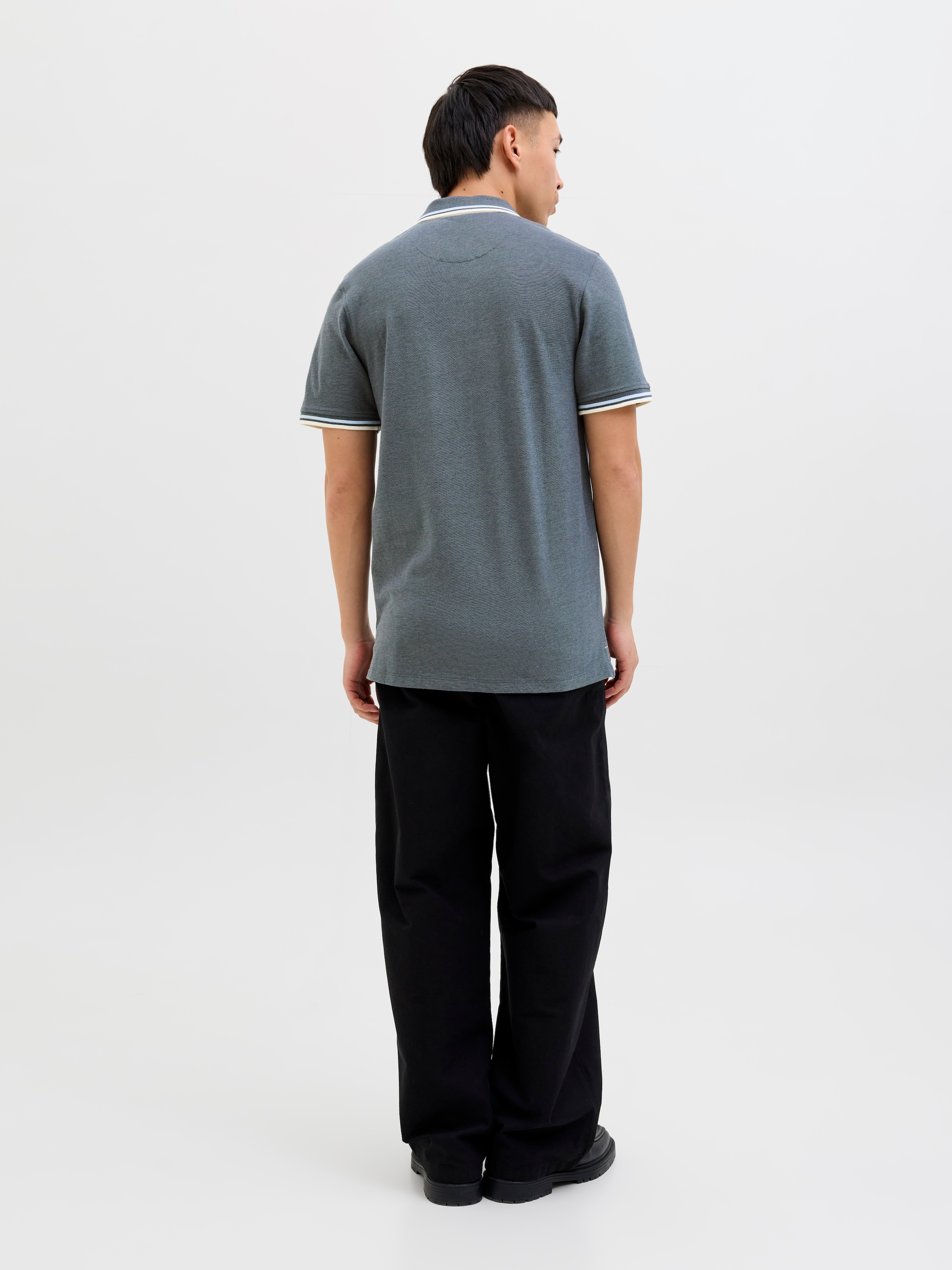 Jack & Jones Polo »JJEPAULOS  Poloshirt mit klassischem Kragen und figurbetonter Form« broderie logo, tendance, étroit, coton, col polo