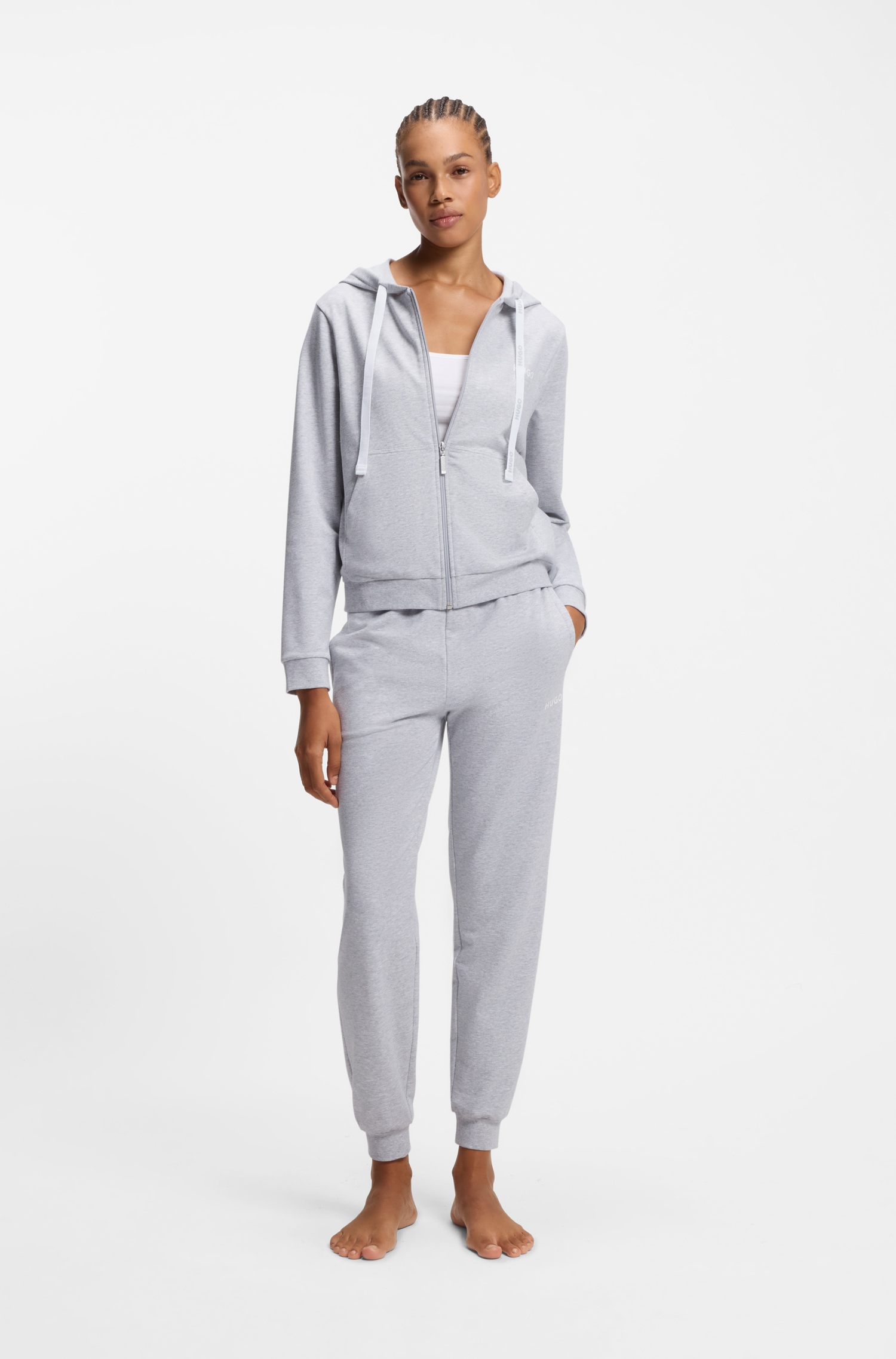 HUGO Underwear Sweatjacke Kapuze, Reissverschluss, gerade geschnitten